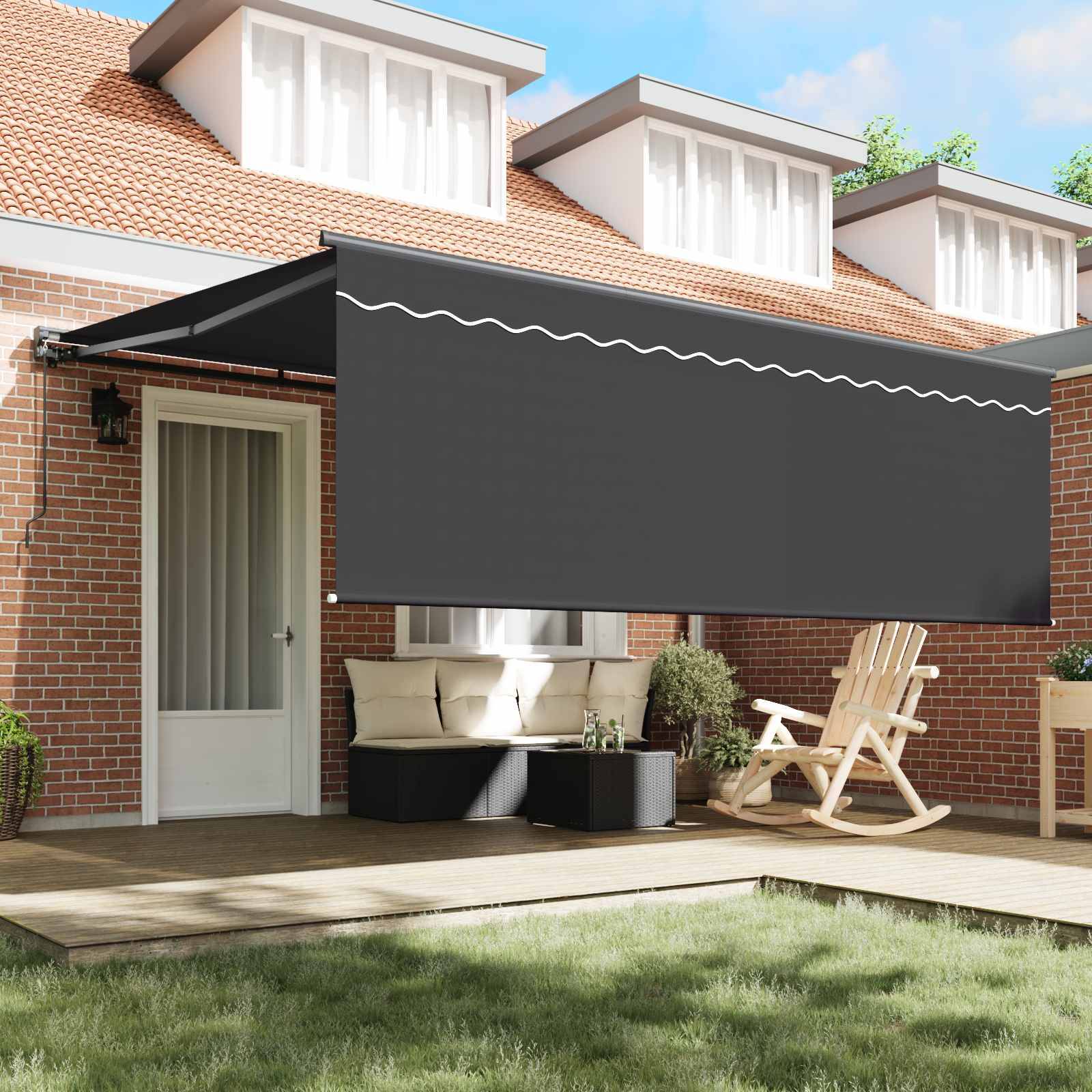 vidaXL Markisenrahmen Gelb und Weiß 350 x 250 cm