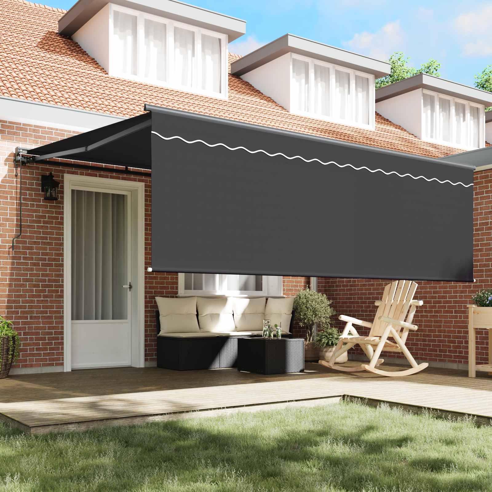 vidaXL Markisenrahmen Gelb und Weiß 350 x 250 cm