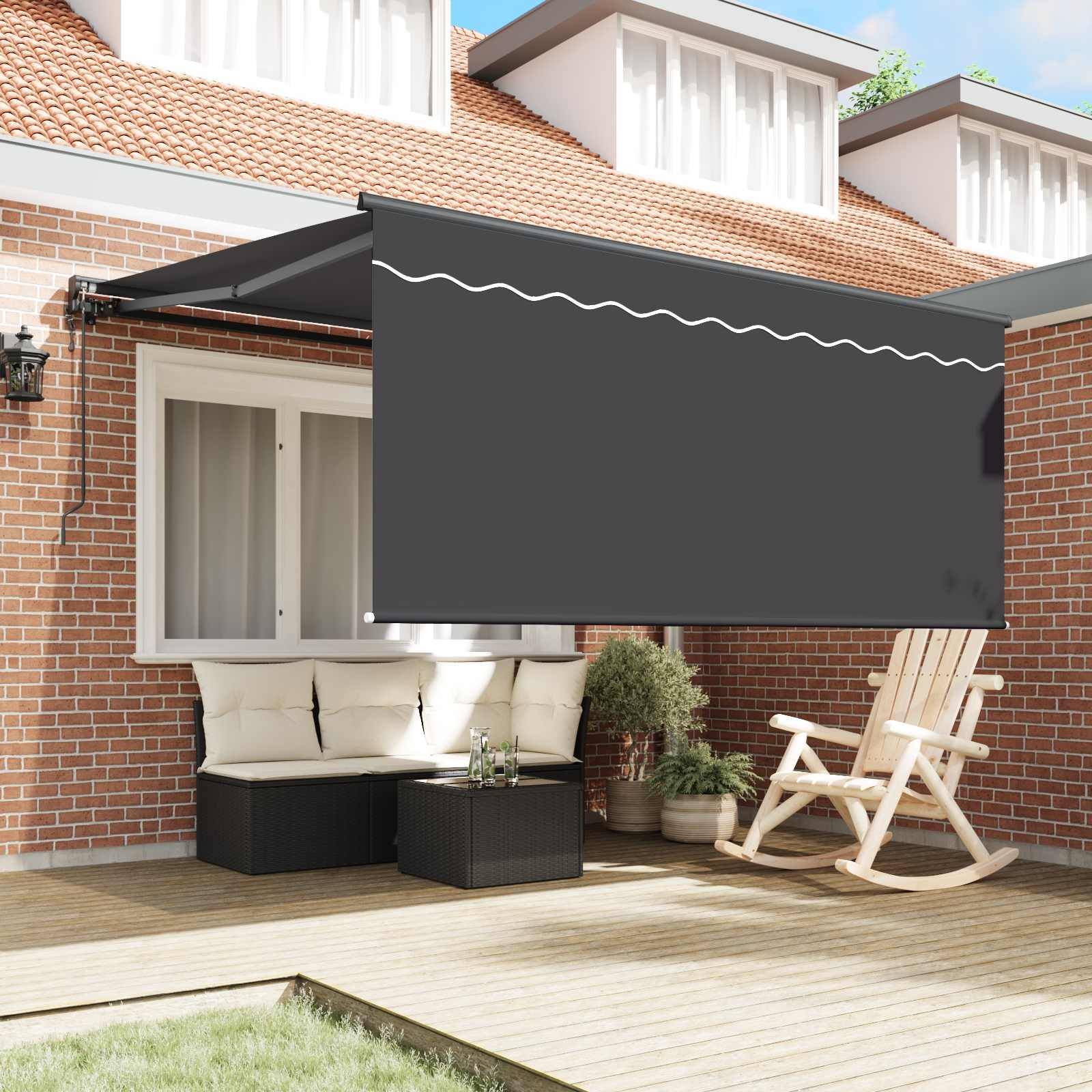 vidaXL Einziehbare Markise Anthrazit 350 x 250 cm