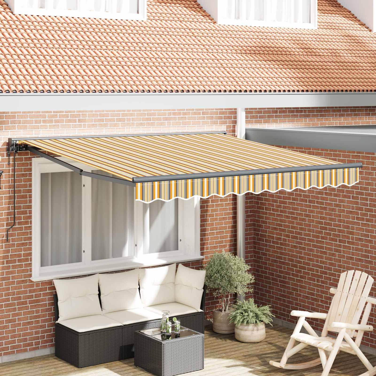 vidaXL Markisenrahmen Gelb und Grau 350 x 250 cm