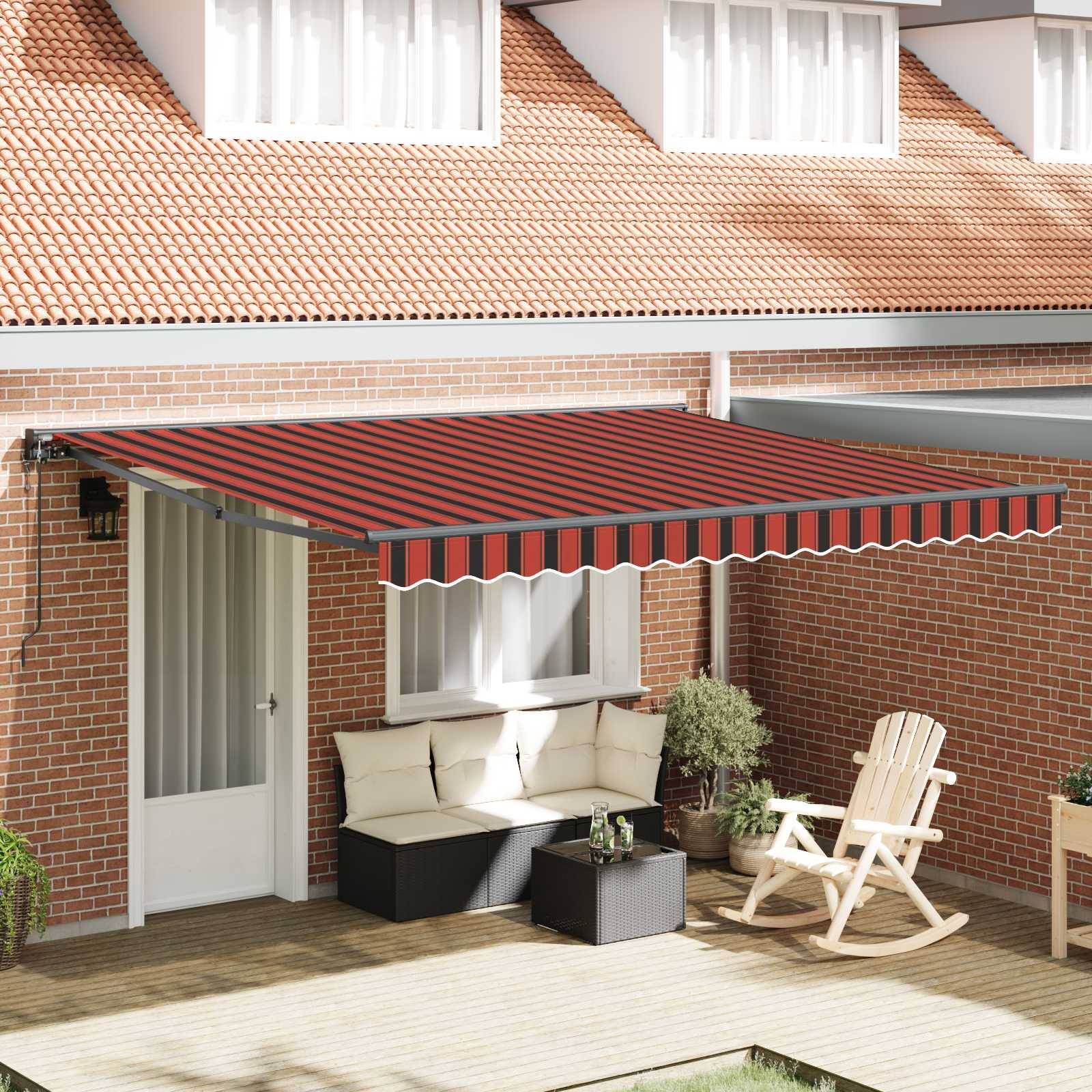 vidaXL Markisenrahmen Orange und Schwarz 400 x 300 cm