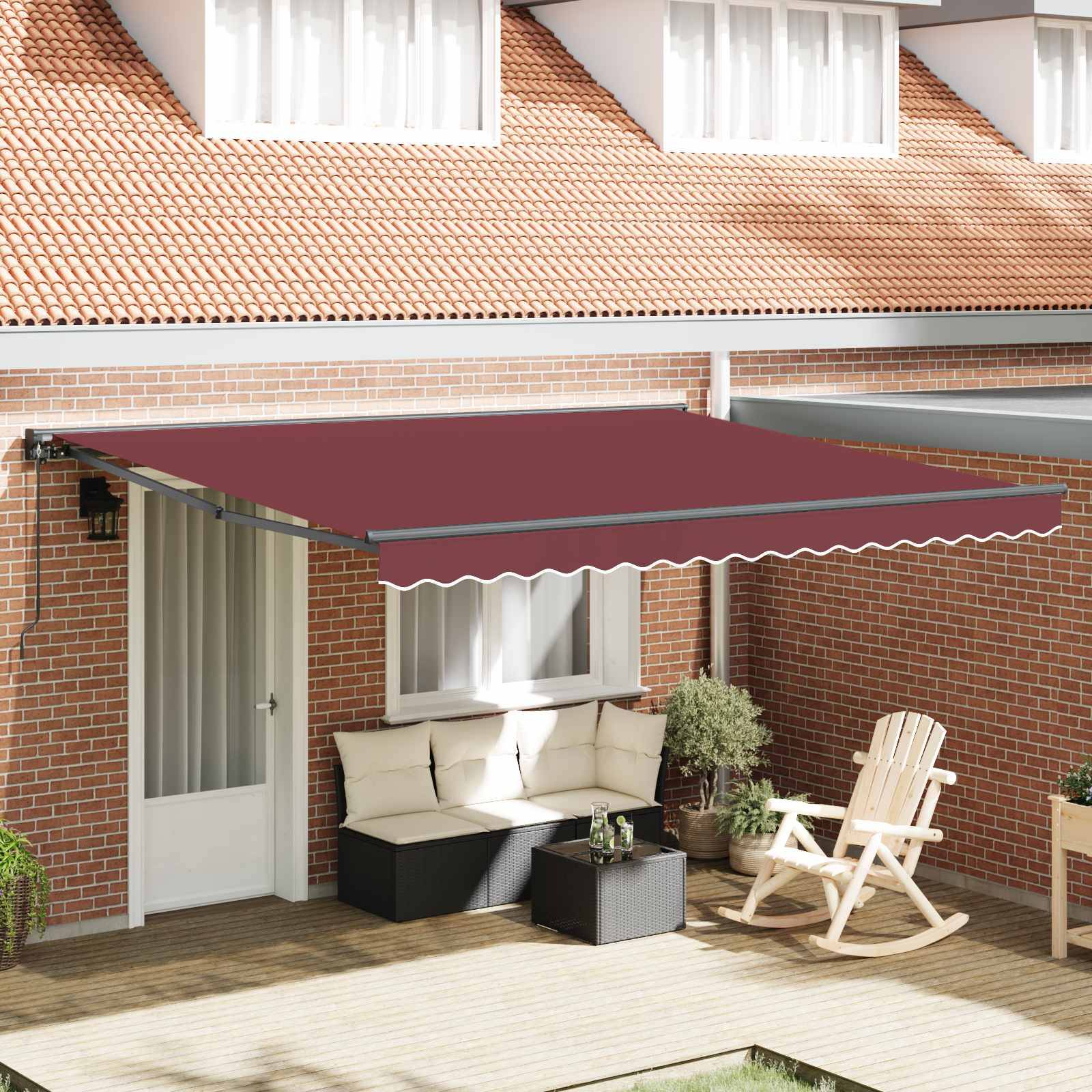vidaXL Markisenrahmen Bordeauxrot 400 x 300 cm