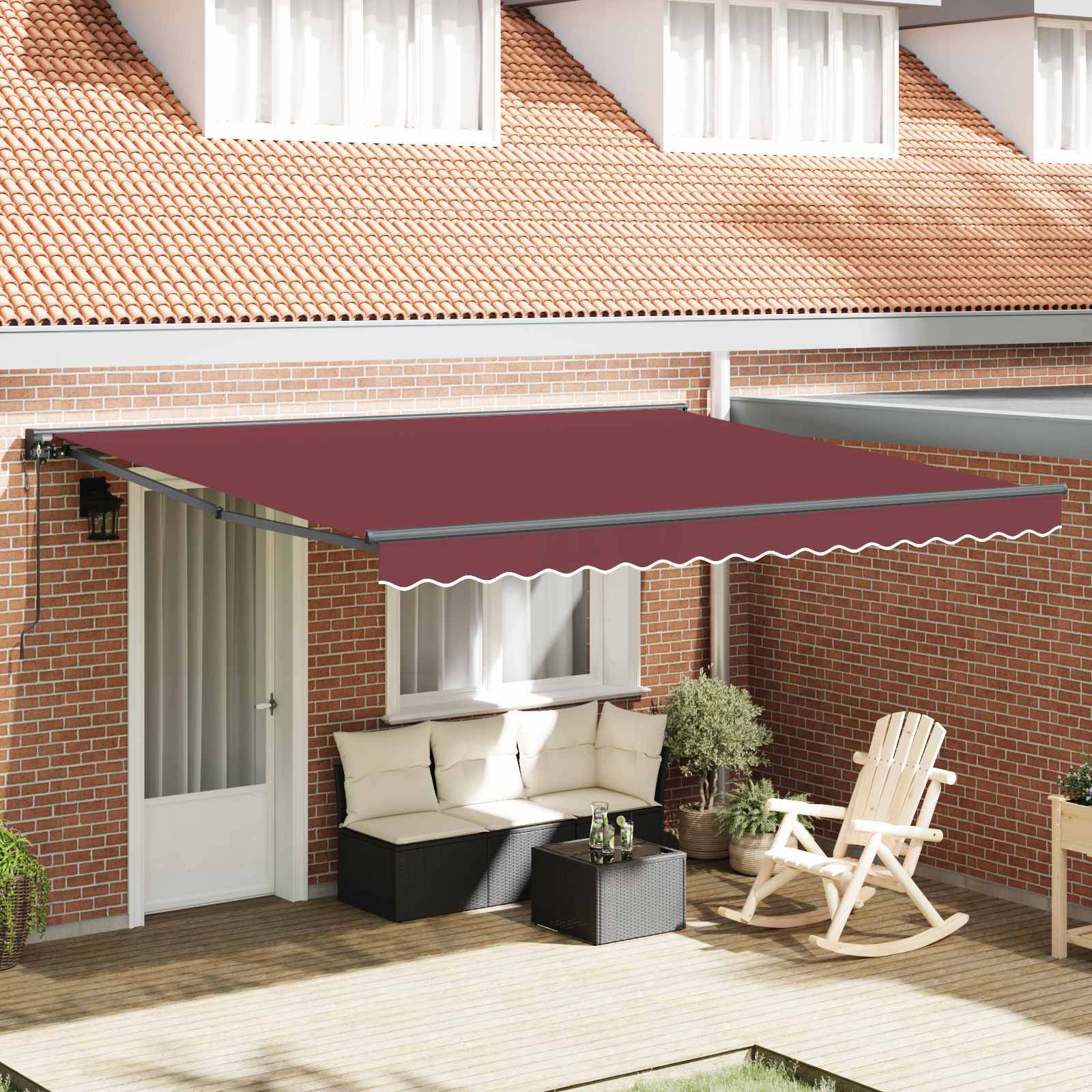 vidaXL Markisenrahmen Bordeauxrot 400 x 300 cm