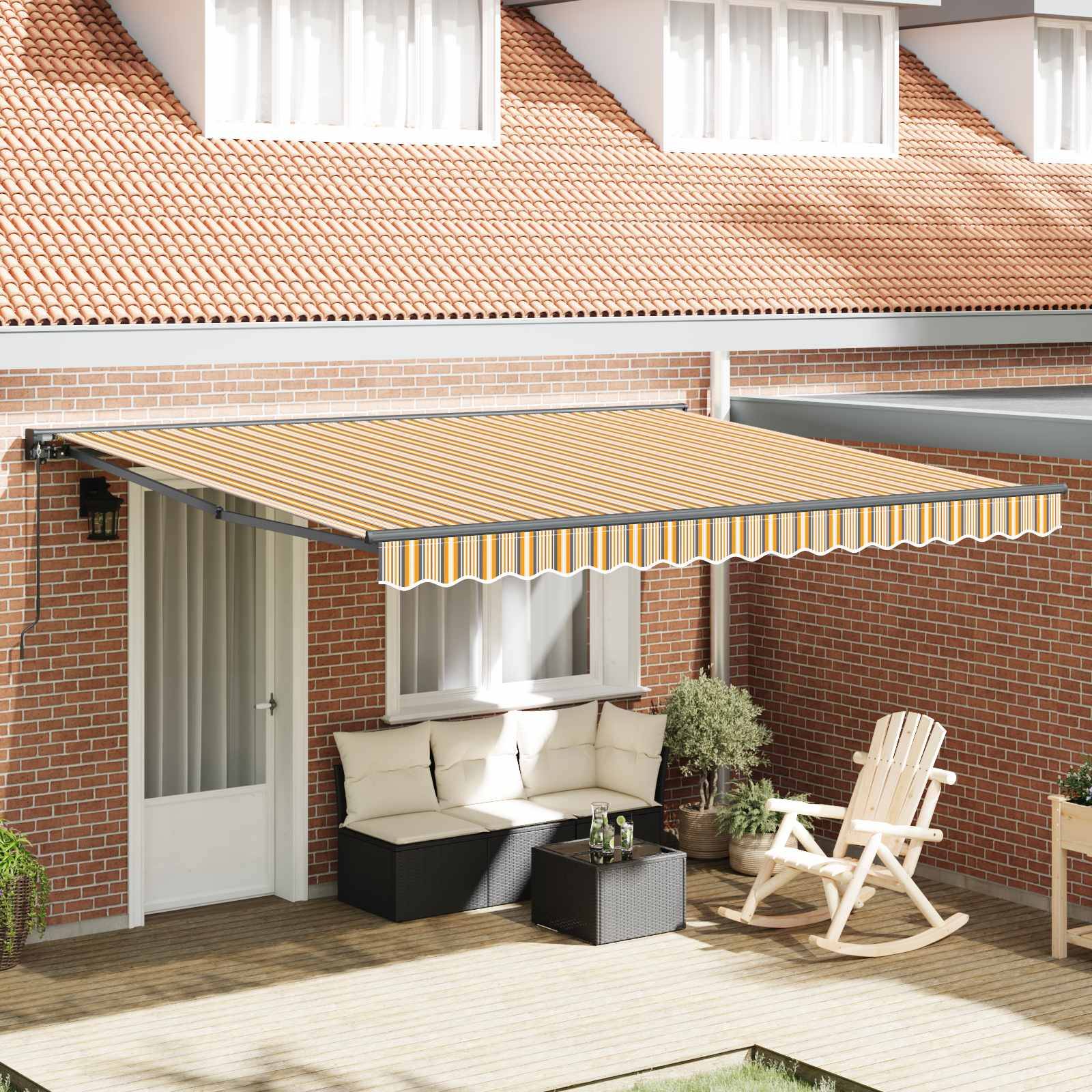 vidaXL Markisenrahmen Gelb und Grau 400 x 300 cm