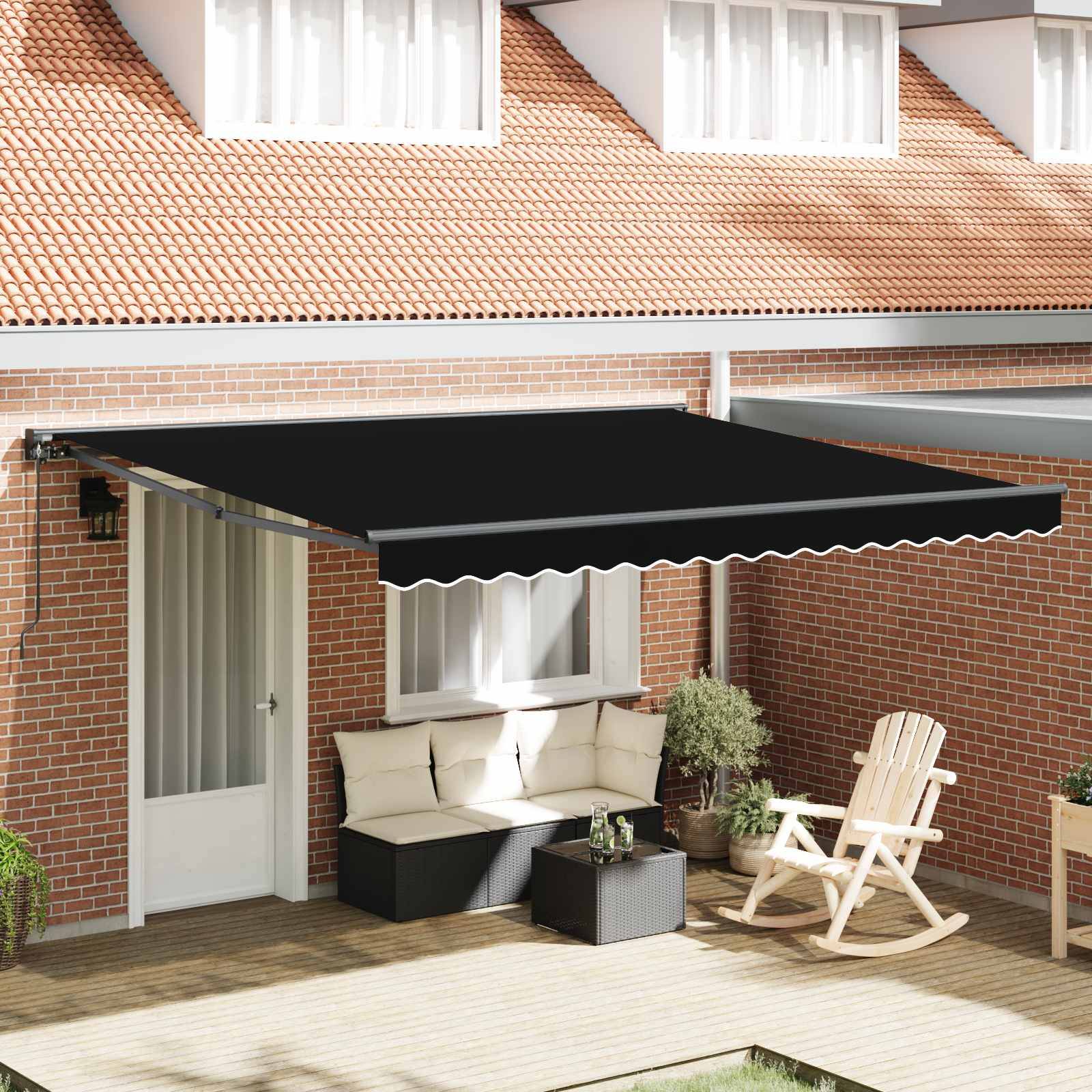 vidaXL Markisenrahmen Schwarz 400 x 300 cm