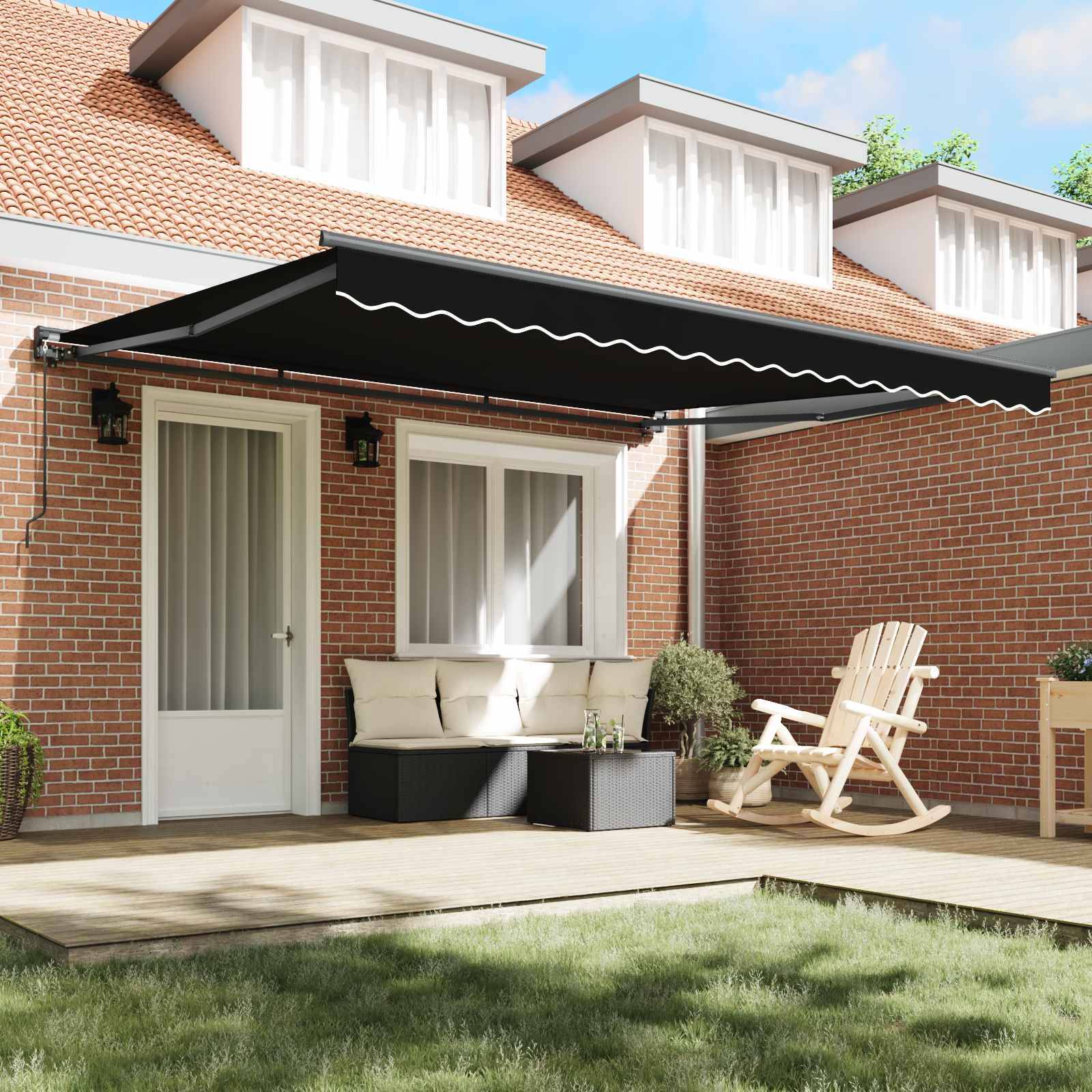 vidaXL Markisenrahmen Schwarz 400 x 300 cm