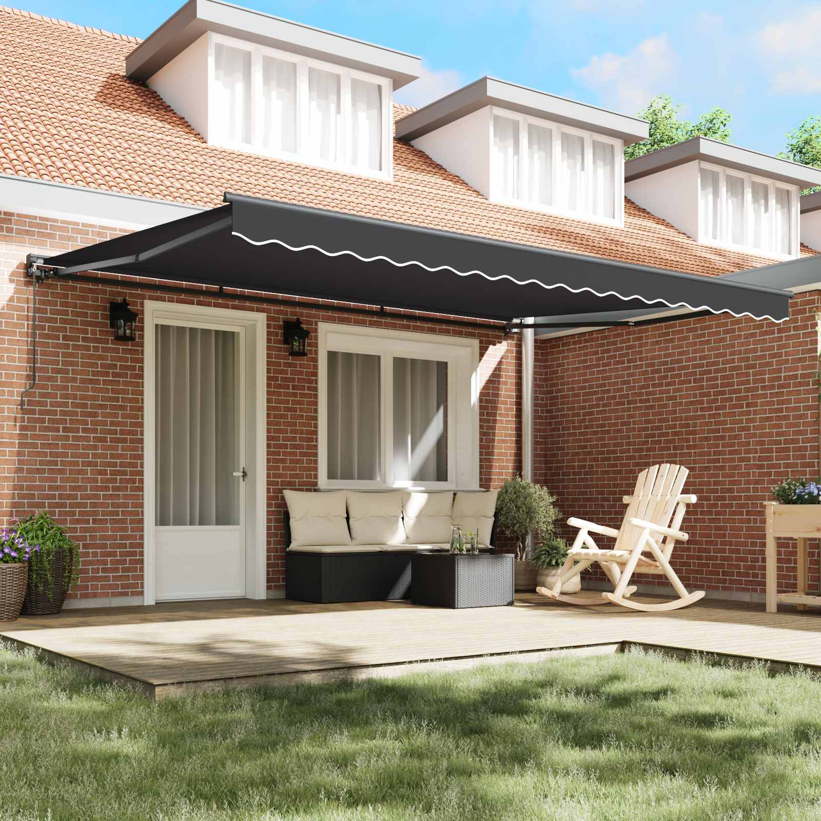 vidaXL Markisenrahmen Anthrazit 450 x 300 cm
