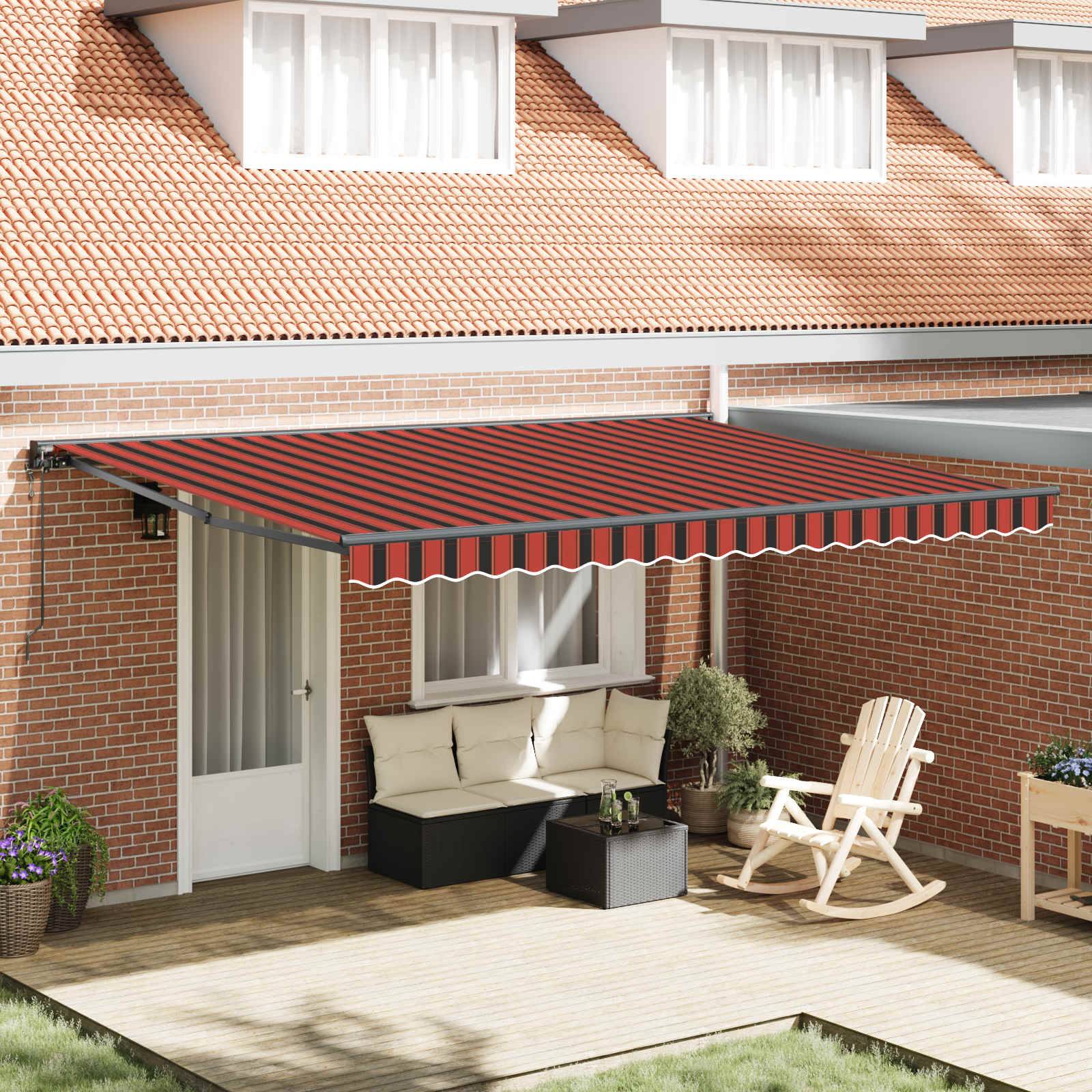 vidaXL Markisenrahmen Orange und Schwarz 450 x 300 cm