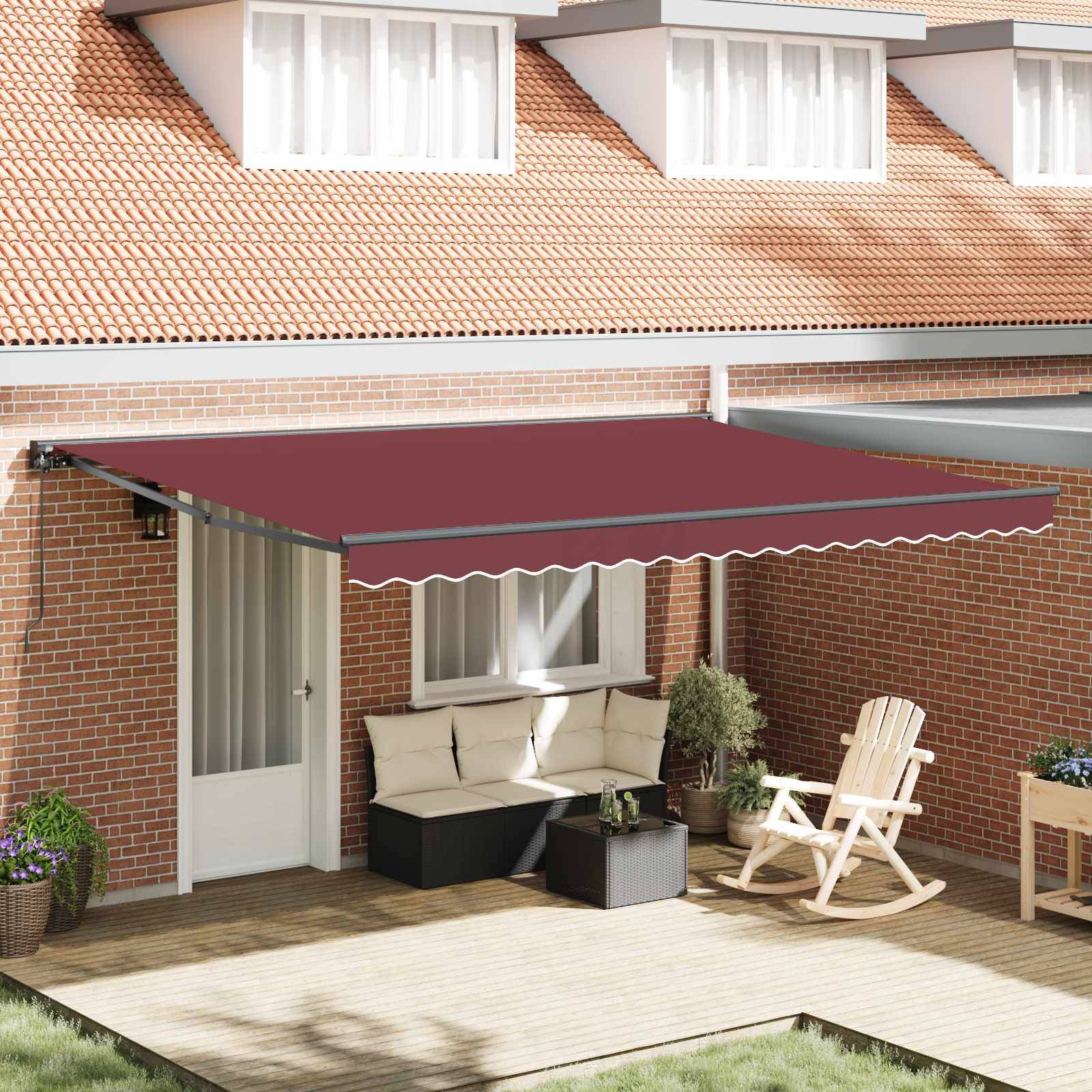 vidaXL Markisenrahmen Bordeauxrot 450 x 300 cm