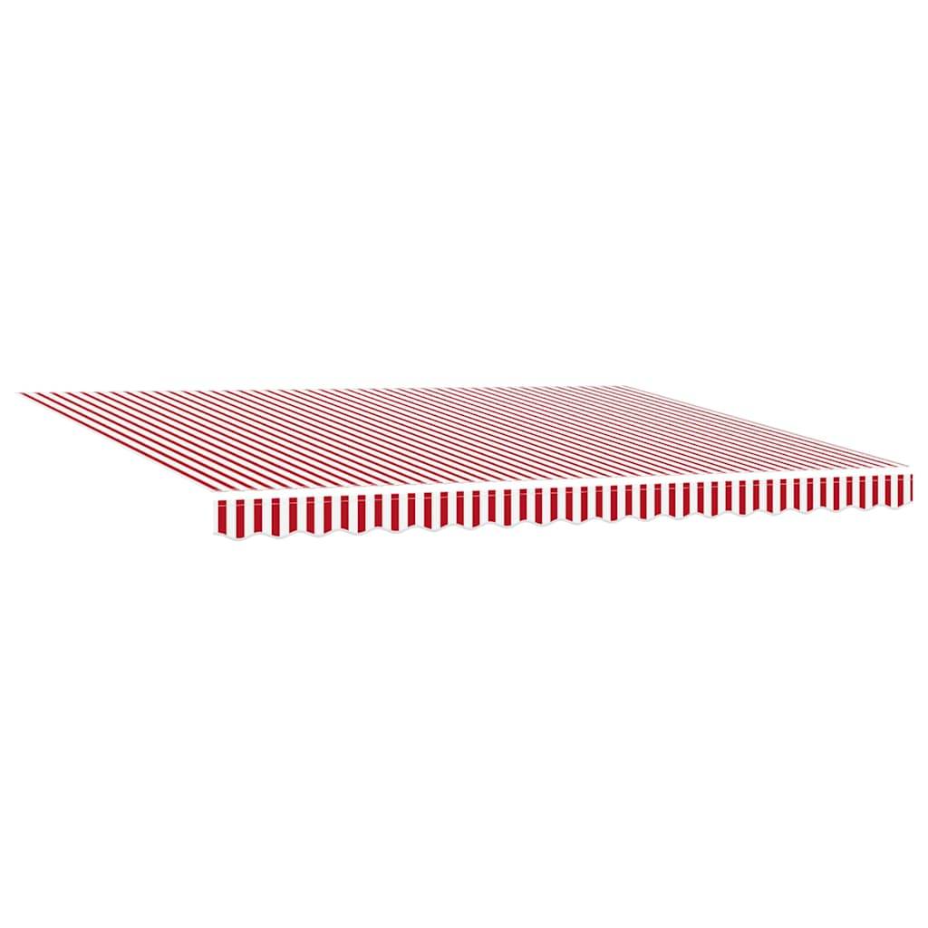 vidaXL Einziehbare Markise Rot und weiße Streifen 450x300 cm Stoff
