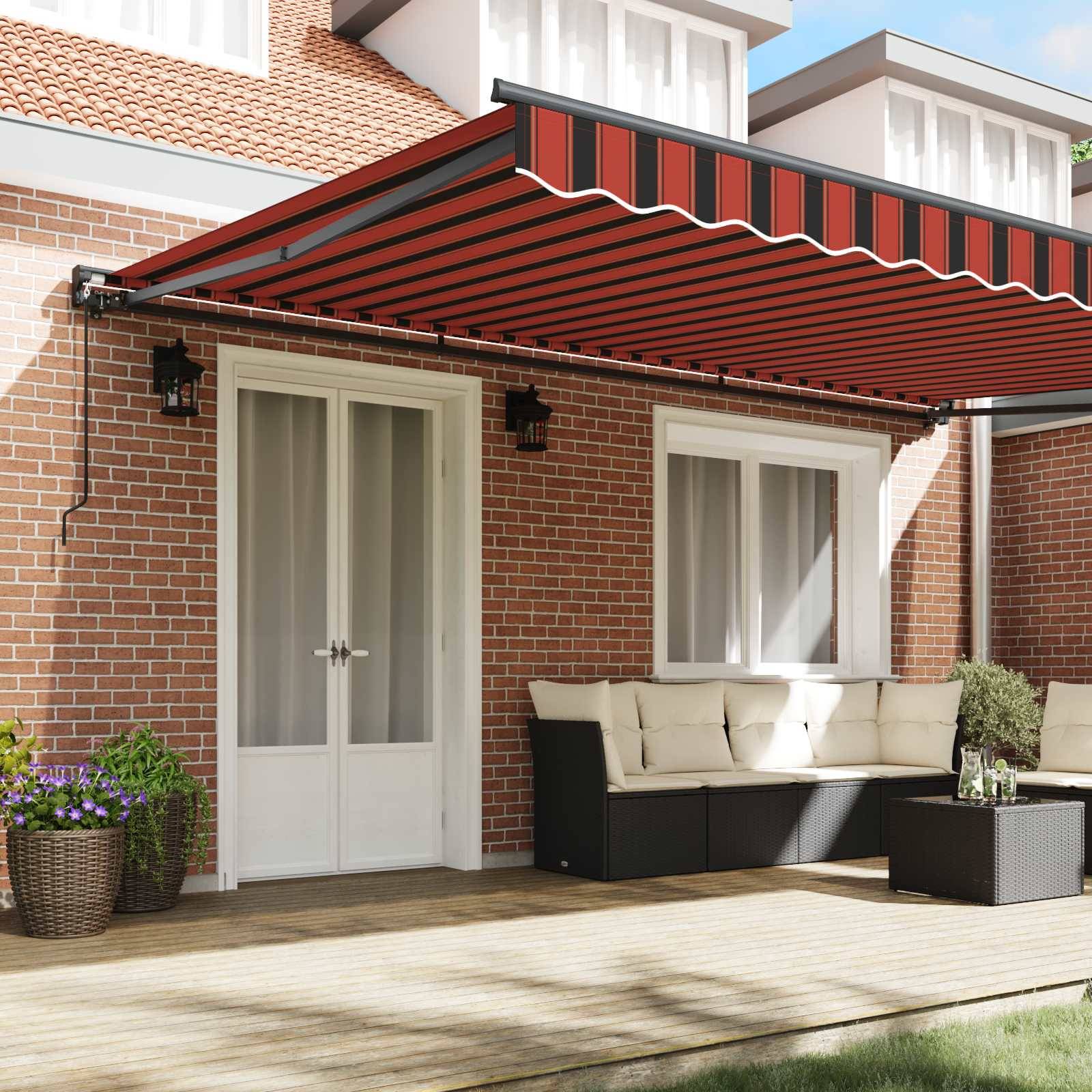 vidaXL Markisenrahmen Orange und Schwarz 500 x 300 cm