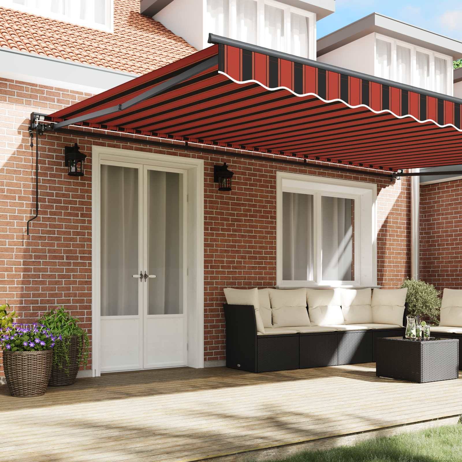 vidaXL Markisenrahmen Orange und Schwarz 500 x 300 cm