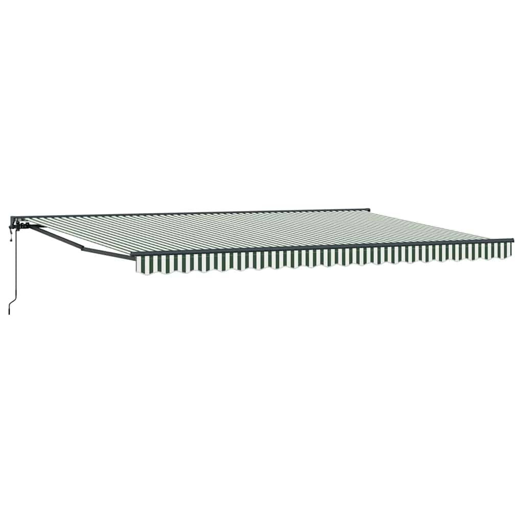 vidaXL Einziehbare Markise Grün und Weiß 500x300 cm Stoff