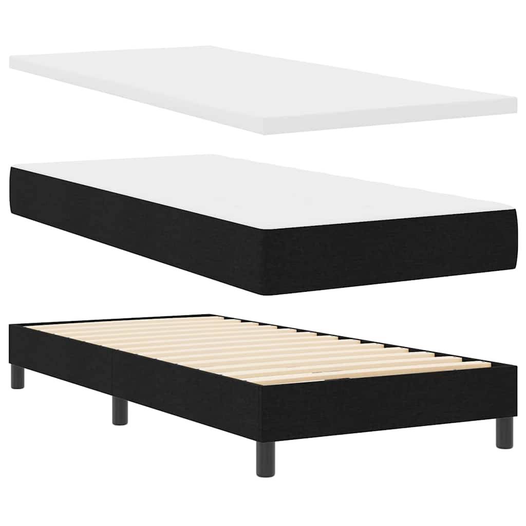 vidaXL Boxspringbett mit Kopfteil Schwarz 200 x 160 cm Stoff