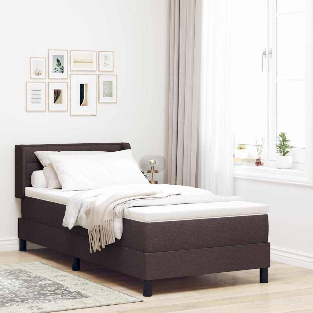 vidaXL Boxspringbett mit Kopfteil Dunkelbraun 190 x 90 cm Stoff