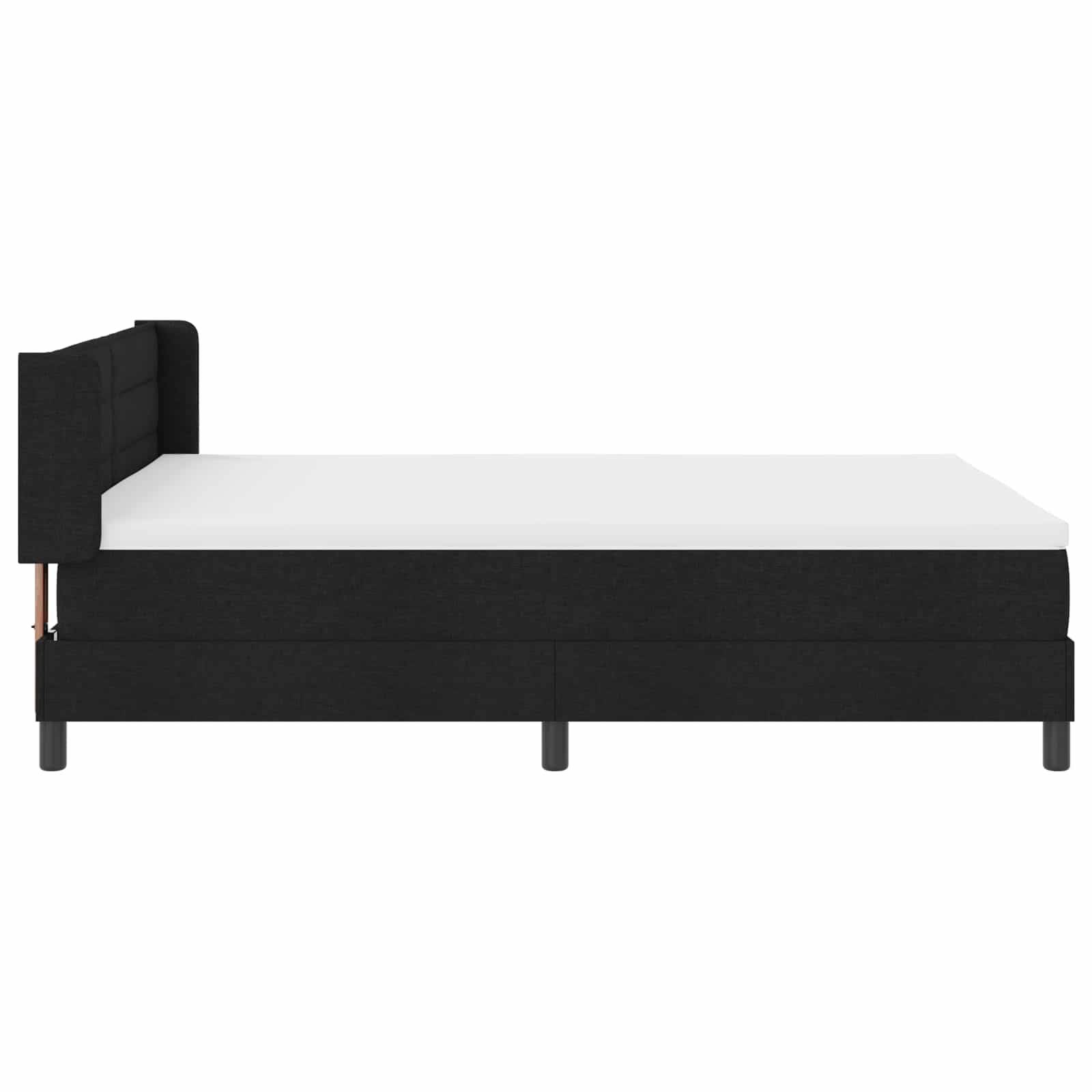 vidaXL Boxspringbett mit Kopfteil Schwarz 200 x 160 cm Stoff