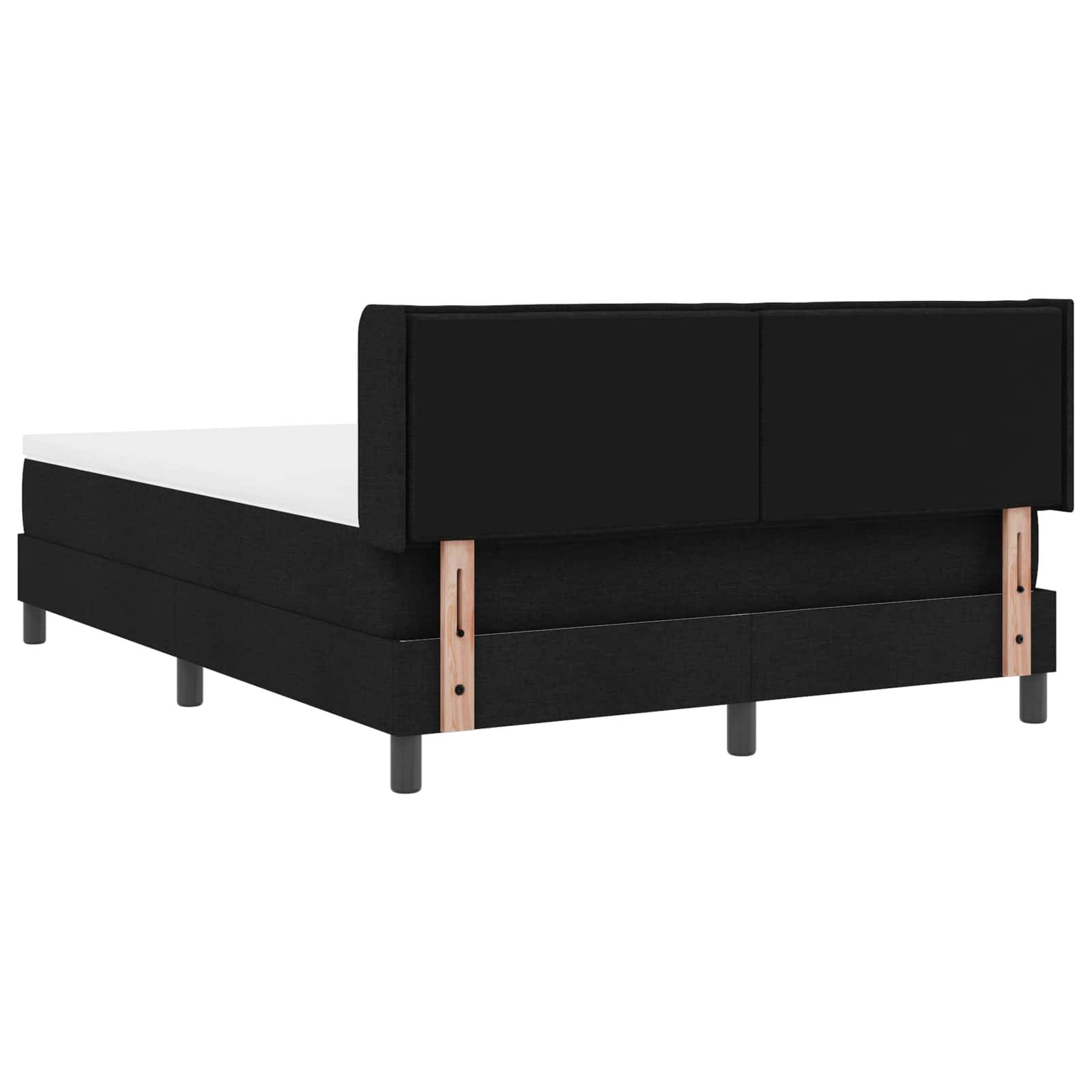 vidaXL Boxspringbett mit Kopfteil Schwarz 200 x 160 cm Stoff