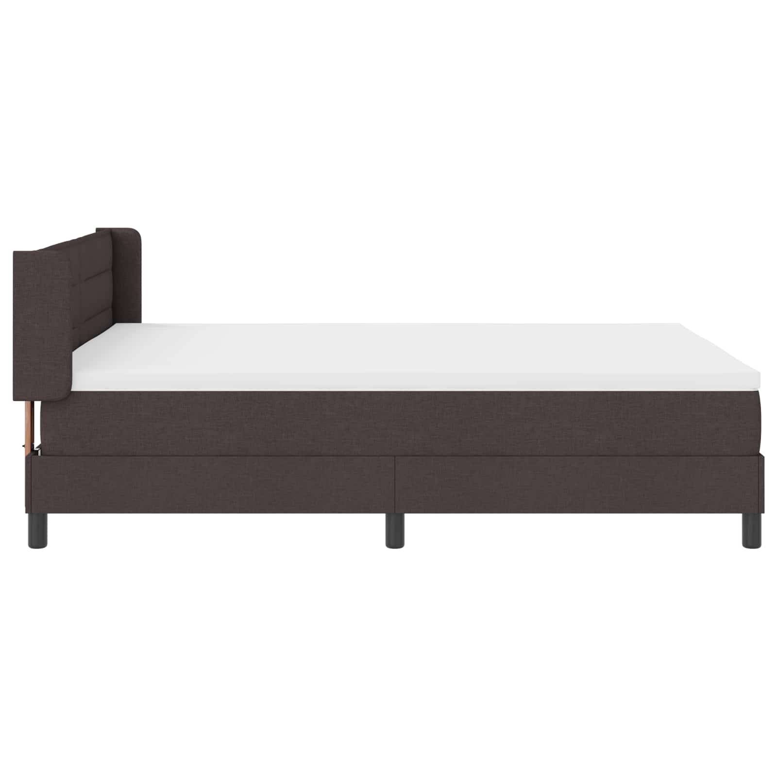vidaXL Boxspringbett mit Kopfteil Dunkelbraun 190 x 140 cm Stoff