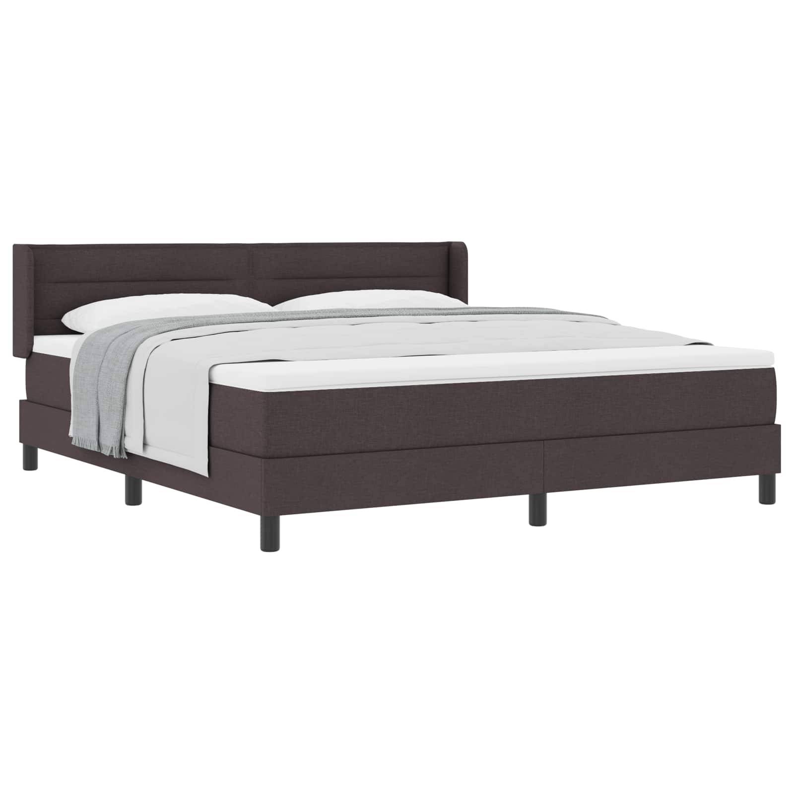 vidaXL Boxspringbett mit Kopfteil Dunkelbraun 200 x 180 cm Stoff