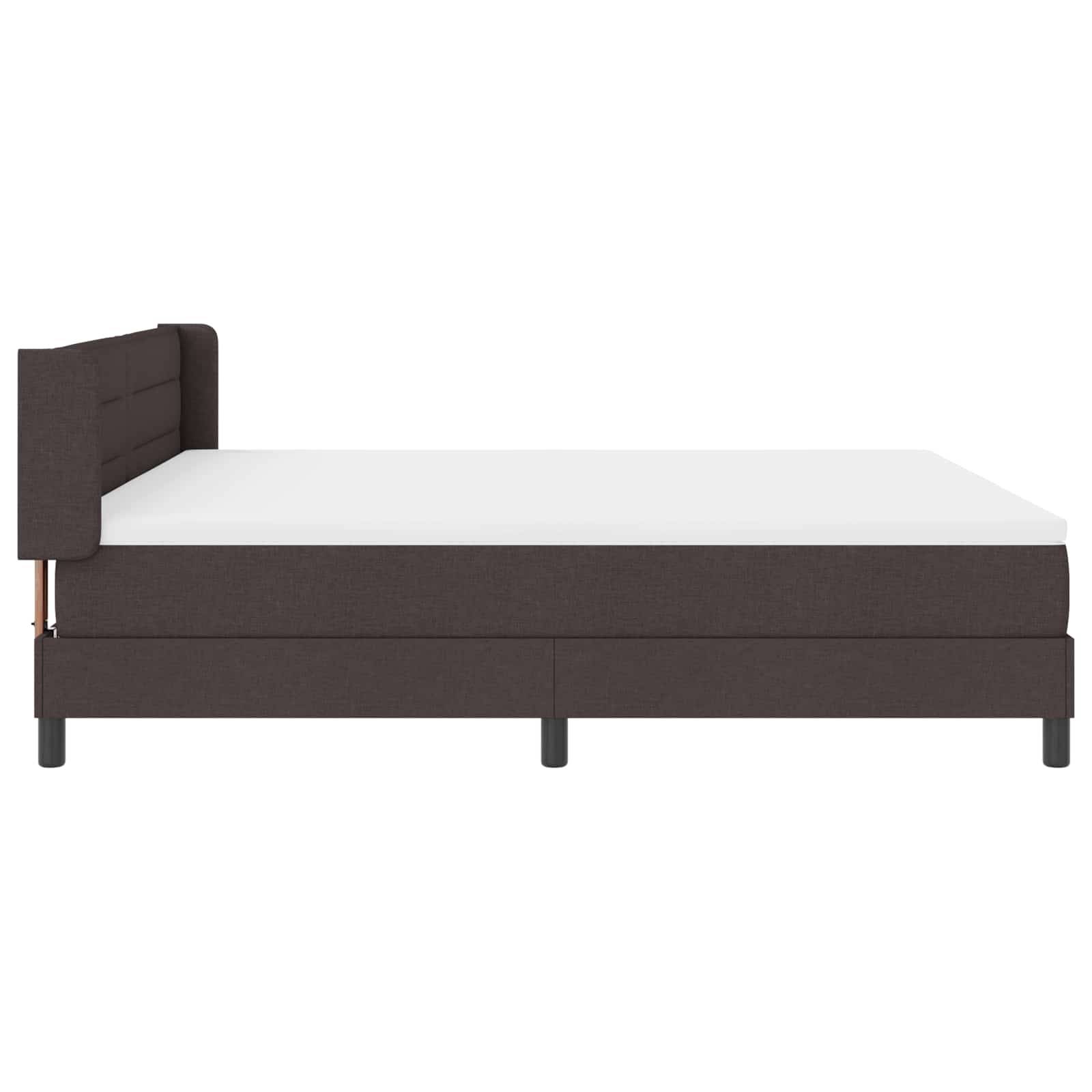 vidaXL Boxspringbett mit Kopfteil Dunkelbraun 200 x 180 cm Stoff