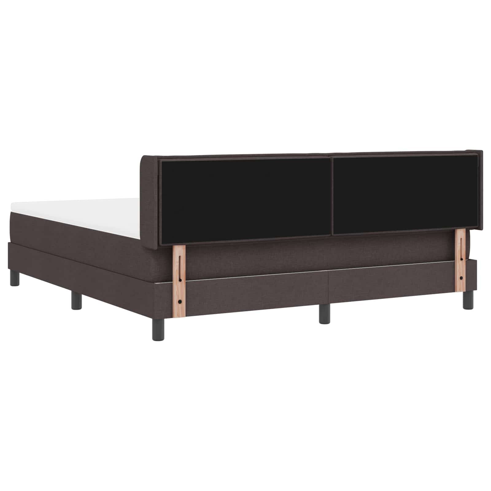 vidaXL Boxspringbett mit Kopfteil Dunkelbraun 200 x 180 cm Stoff