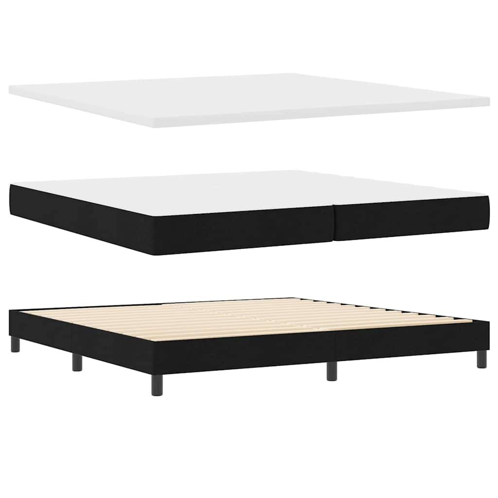 vidaXL Boxspringbett mit Kopfteil Schwarz 200 x 200 cm Stoff