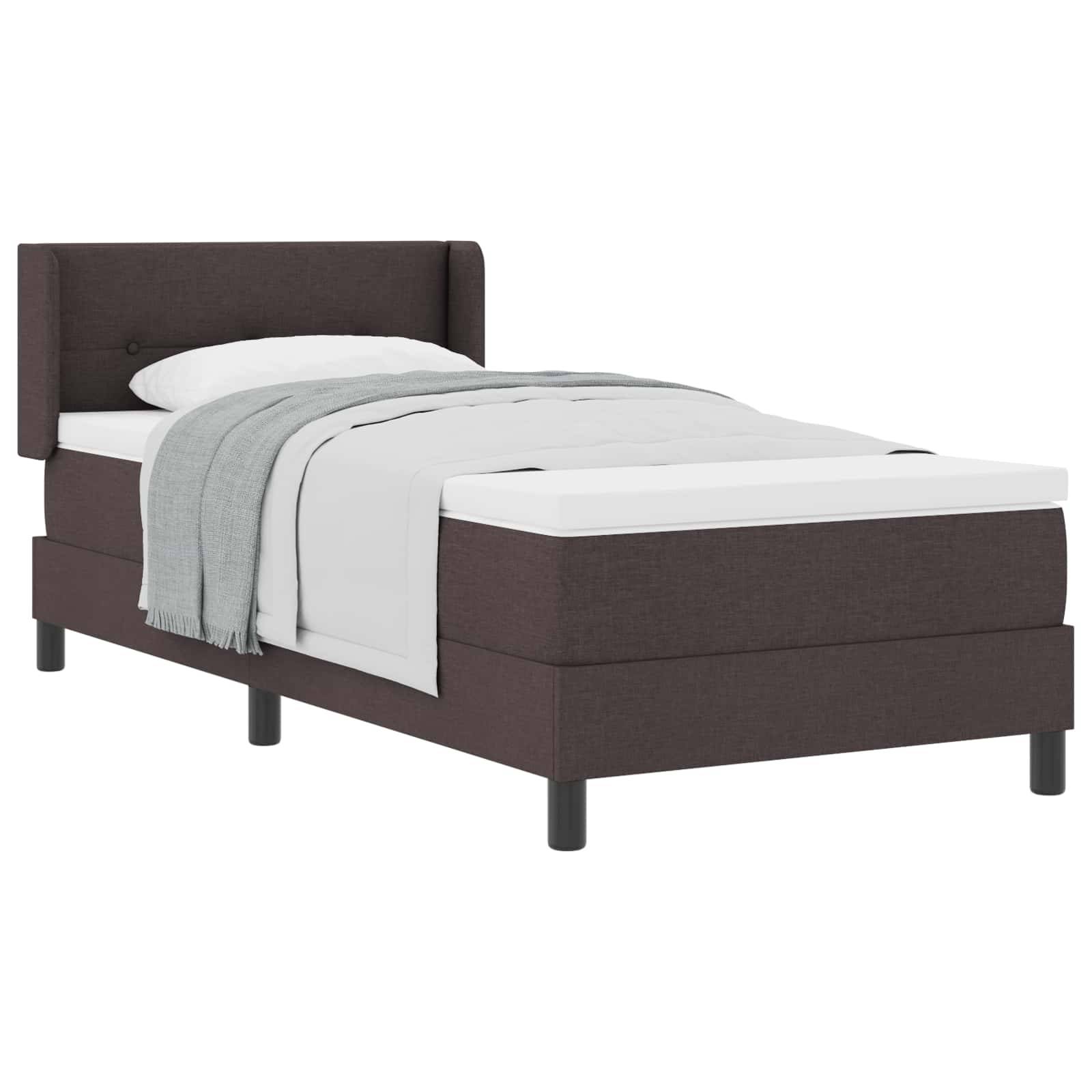 vidaXL Boxspringbett mit Kopfteil Dunkelbraun 200 x 100 cm Stoff