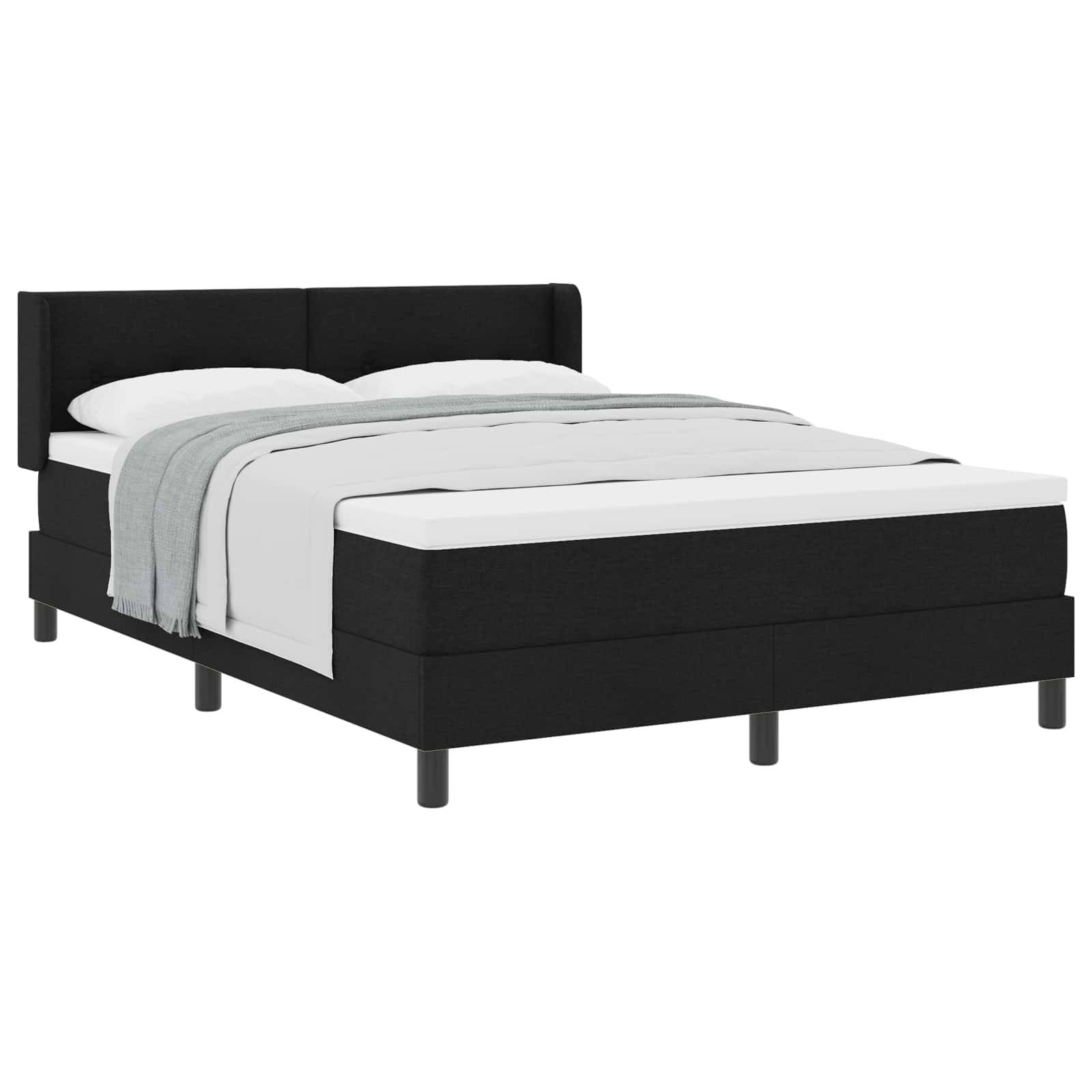 vidaXL Boxspringbett mit Kopfteil Schwarz 200 x 160 cm Stoff