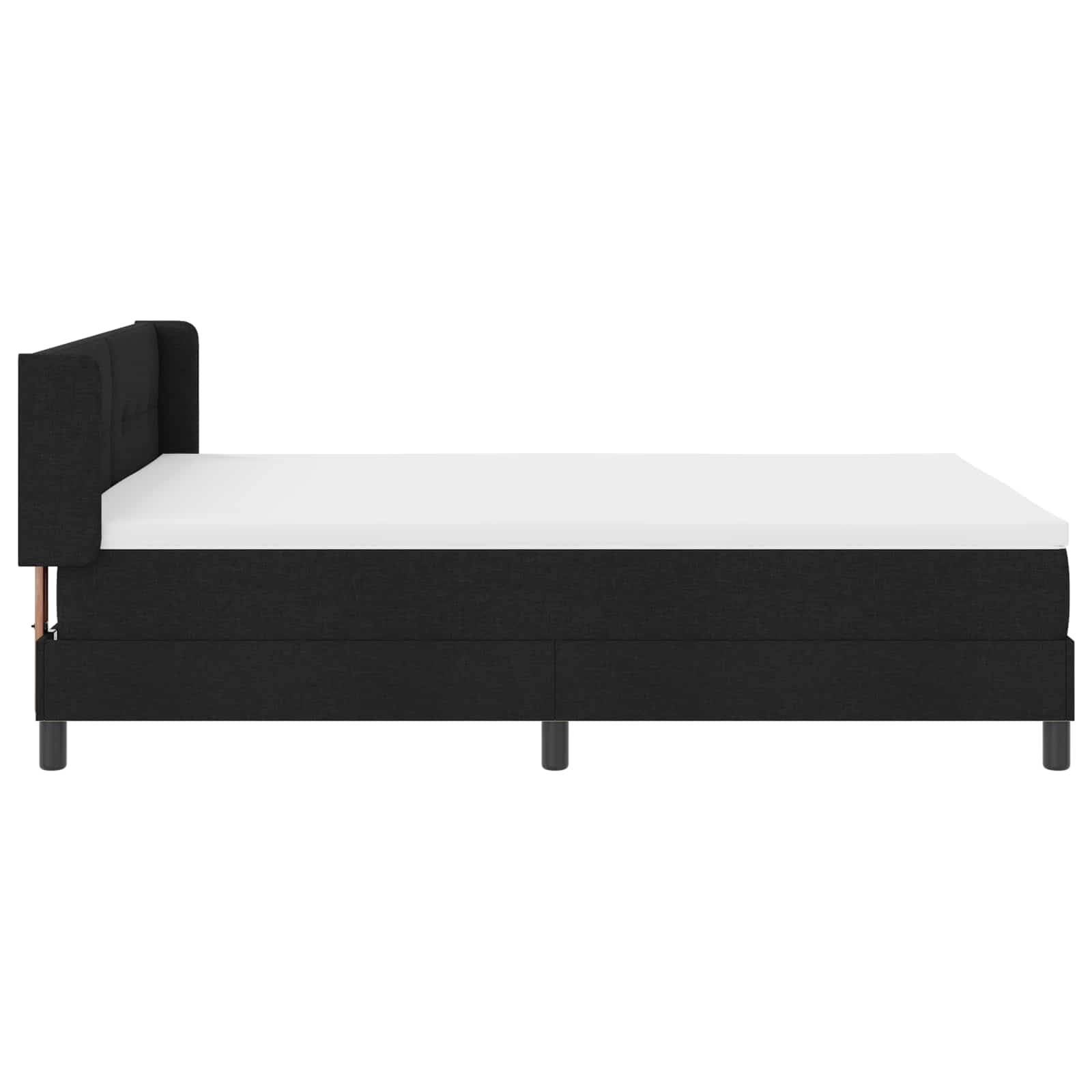 vidaXL Boxspringbett mit Kopfteil Schwarz 200 x 140 cm Stoff