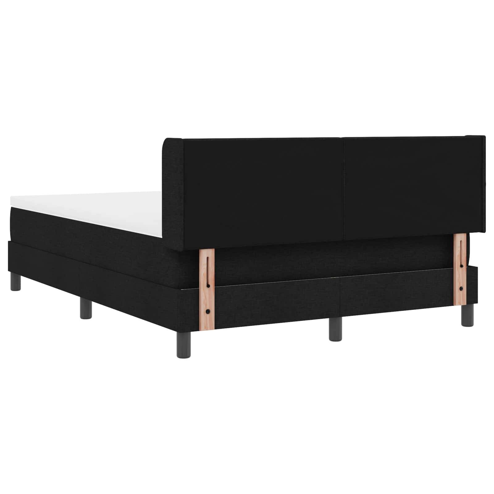 vidaXL Boxspringbett mit Kopfteil Schwarz 200 x 140 cm Stoff