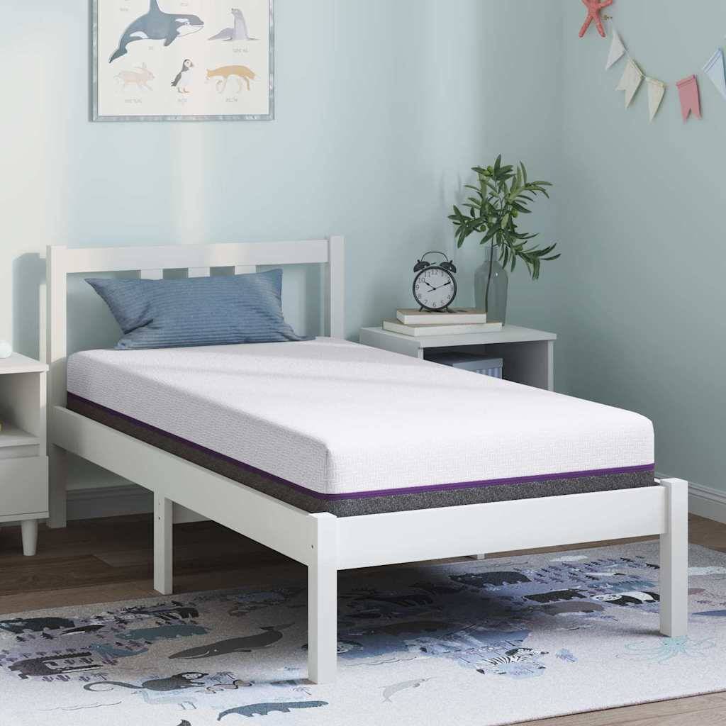 vidaXL Matratze Weiß und Grau 80 x 160 cm Jacquard-Stoff