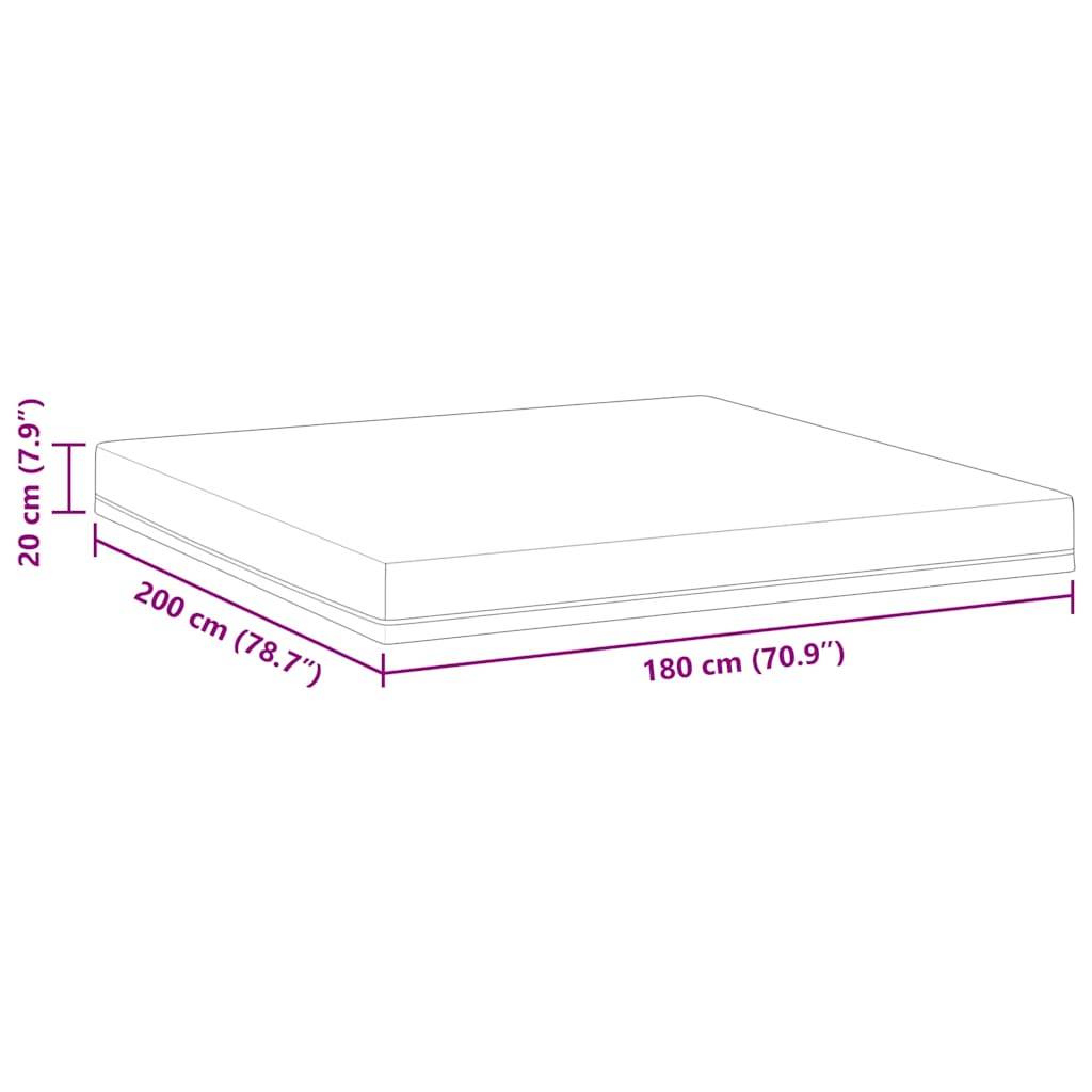 vidaXL Matratze Weiß und Blau 180 x 200 cm Jacquard-Stoff