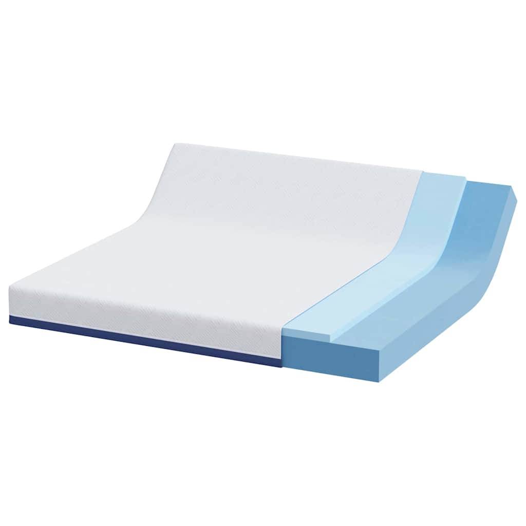 vidaXL Matratze Weiß und Blau 200 x 200 cm Jacquard-Stoff