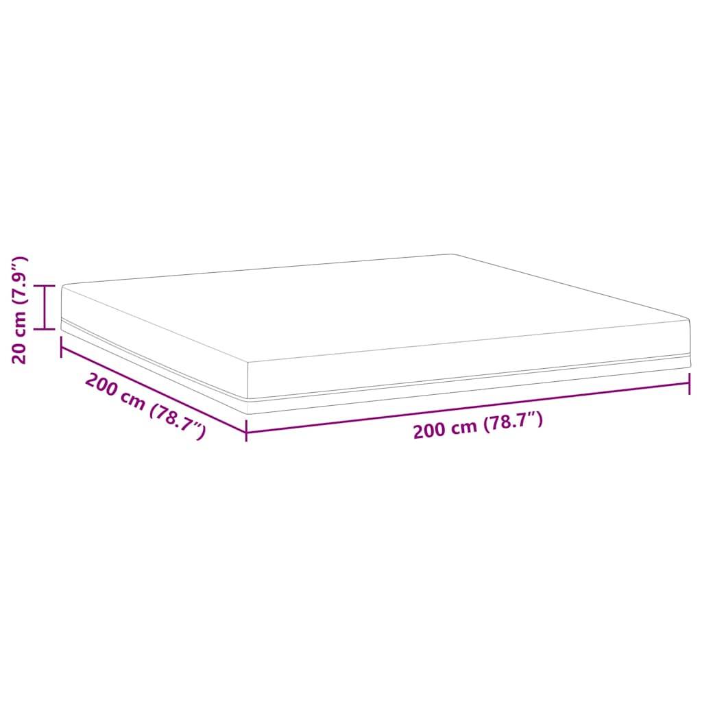 vidaXL Matratze Weiß und Blau 200 x 200 cm Jacquard-Stoff
