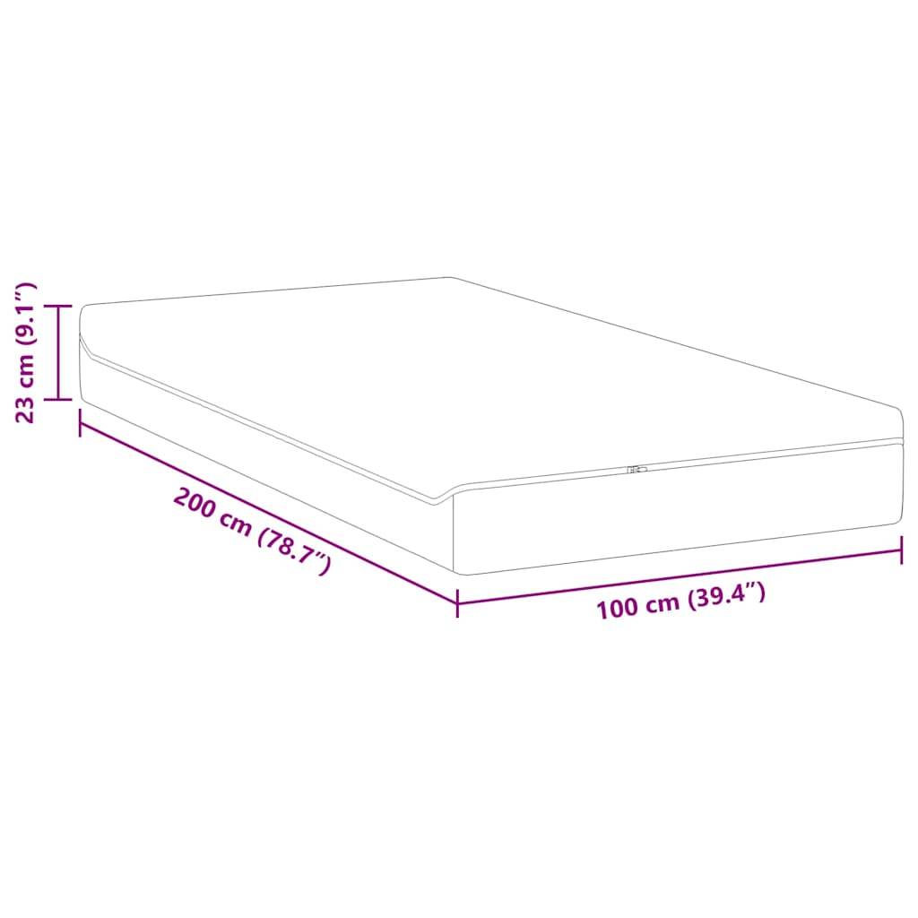 vidaXL Matratze Weiß und Grau 100 x 200 cm Jacquard-Stoff