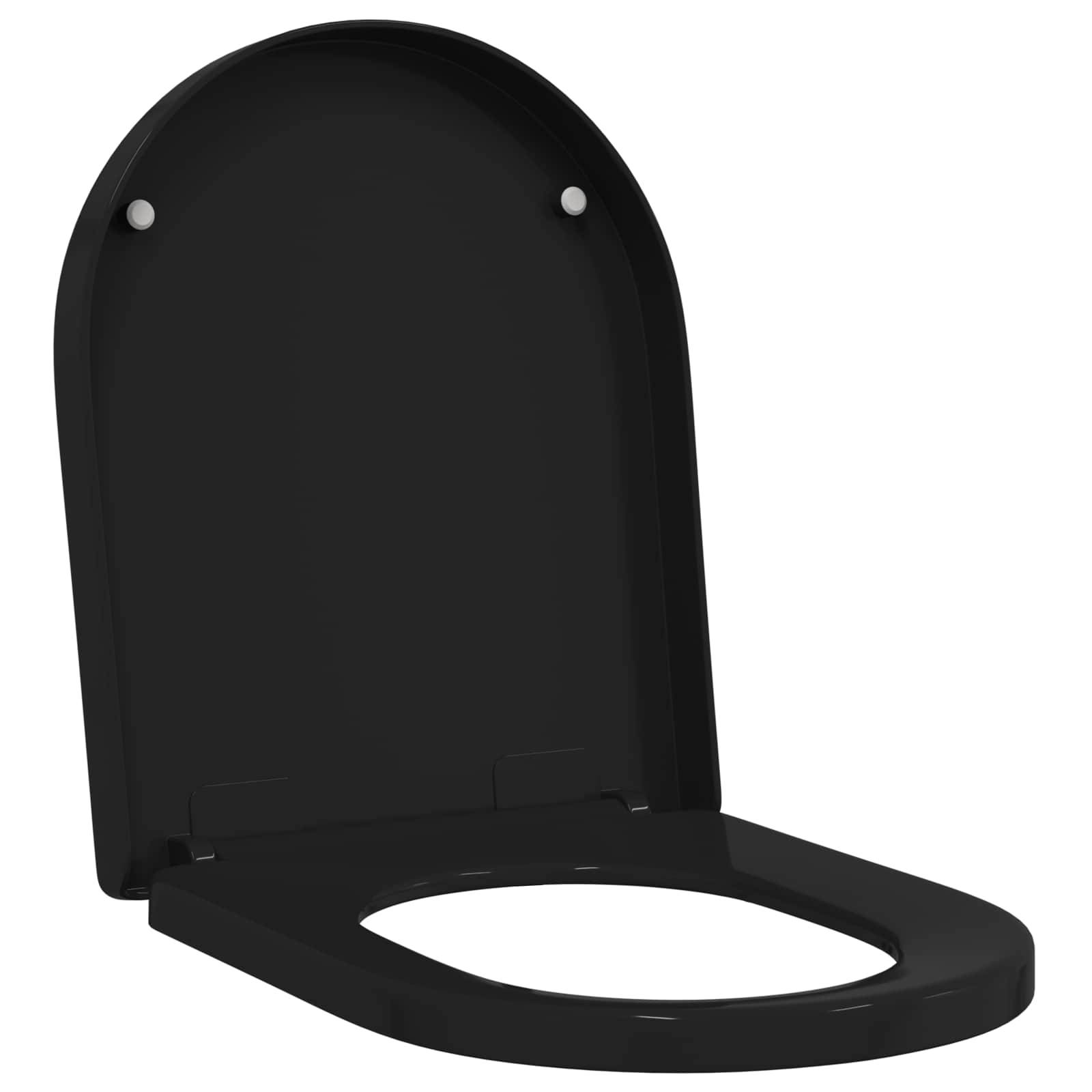 vidaXL Toilettensitz Schwarz 48 x 36,5 x 4,5 cm Polypropylen