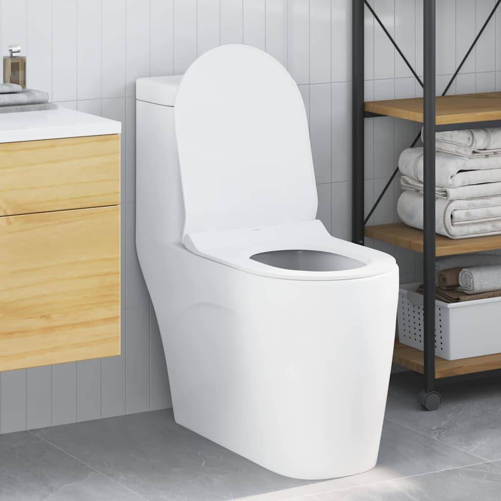 vidaXL Toilettensitz Verstellbar Weiß 50 x 36,5 x 5 cm Polypropylen