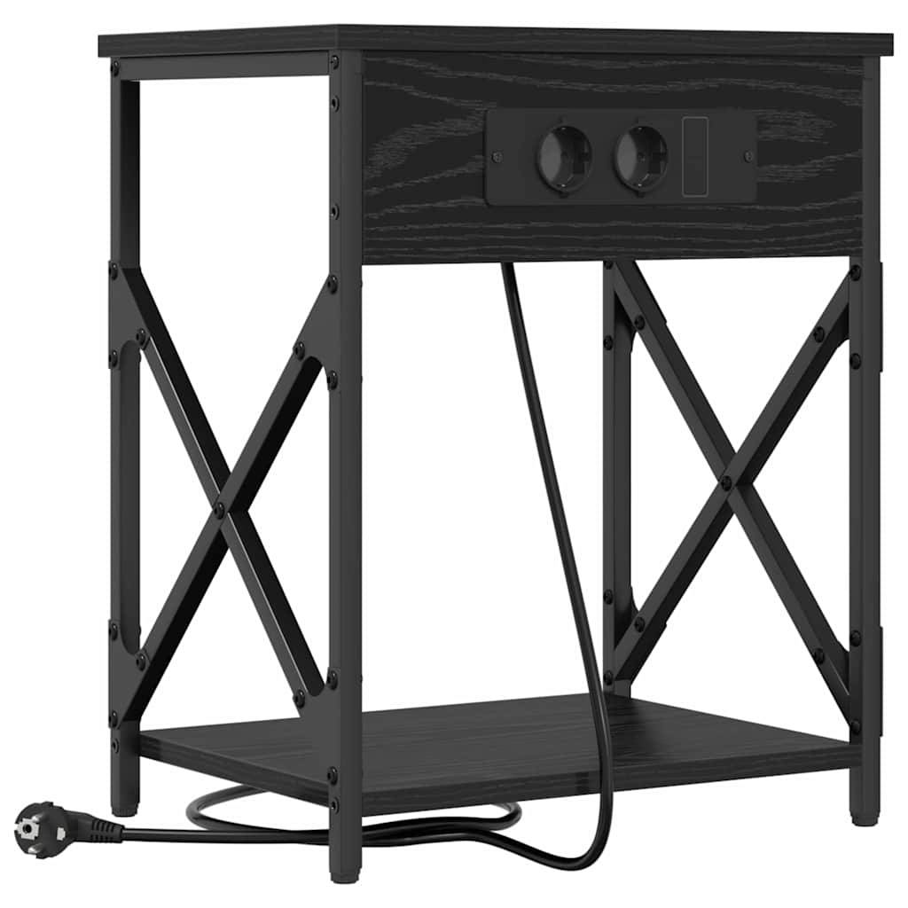 vidaXL Nachttisch Schwarz Eichen-Optik 41 x 31 x 51 cm Holzwerkstoff