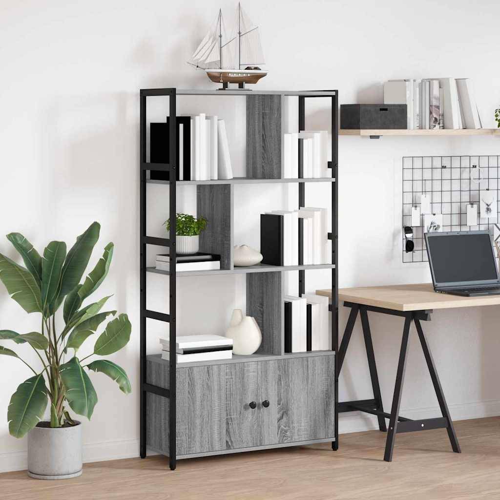 vidaXL Bücherregal Grau Sonoma 80 x 30 x 155,5 cm Holzwerkstoff