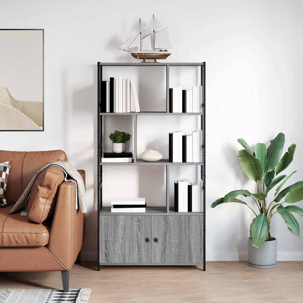 vidaXL Bücherregal Grau Sonoma 80 x 30 x 155,5 cm Holzwerkstoff