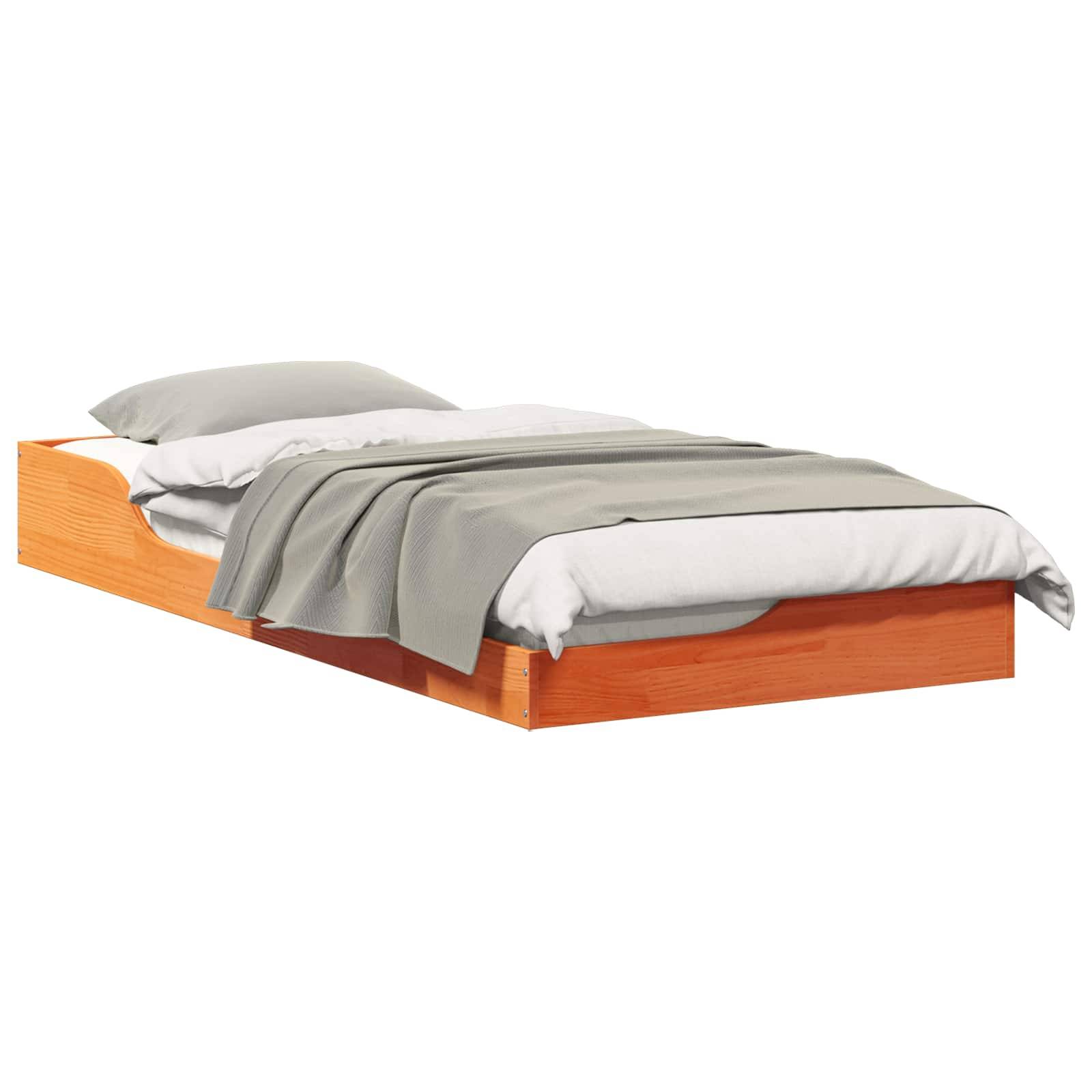 vidaXL Bettrahmen Wachsbraun 80 x 200 cm Massives Kiefernholz