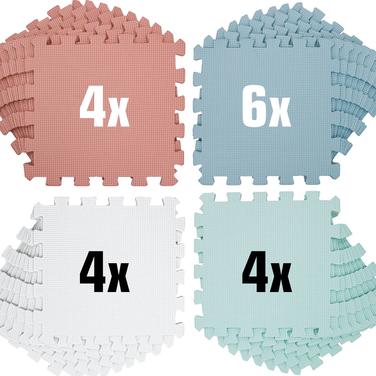18 Teile Spielmatte Baby Puzzlematte - 30x30 Krabbelmatte Bodenmatte Kinderzimmer