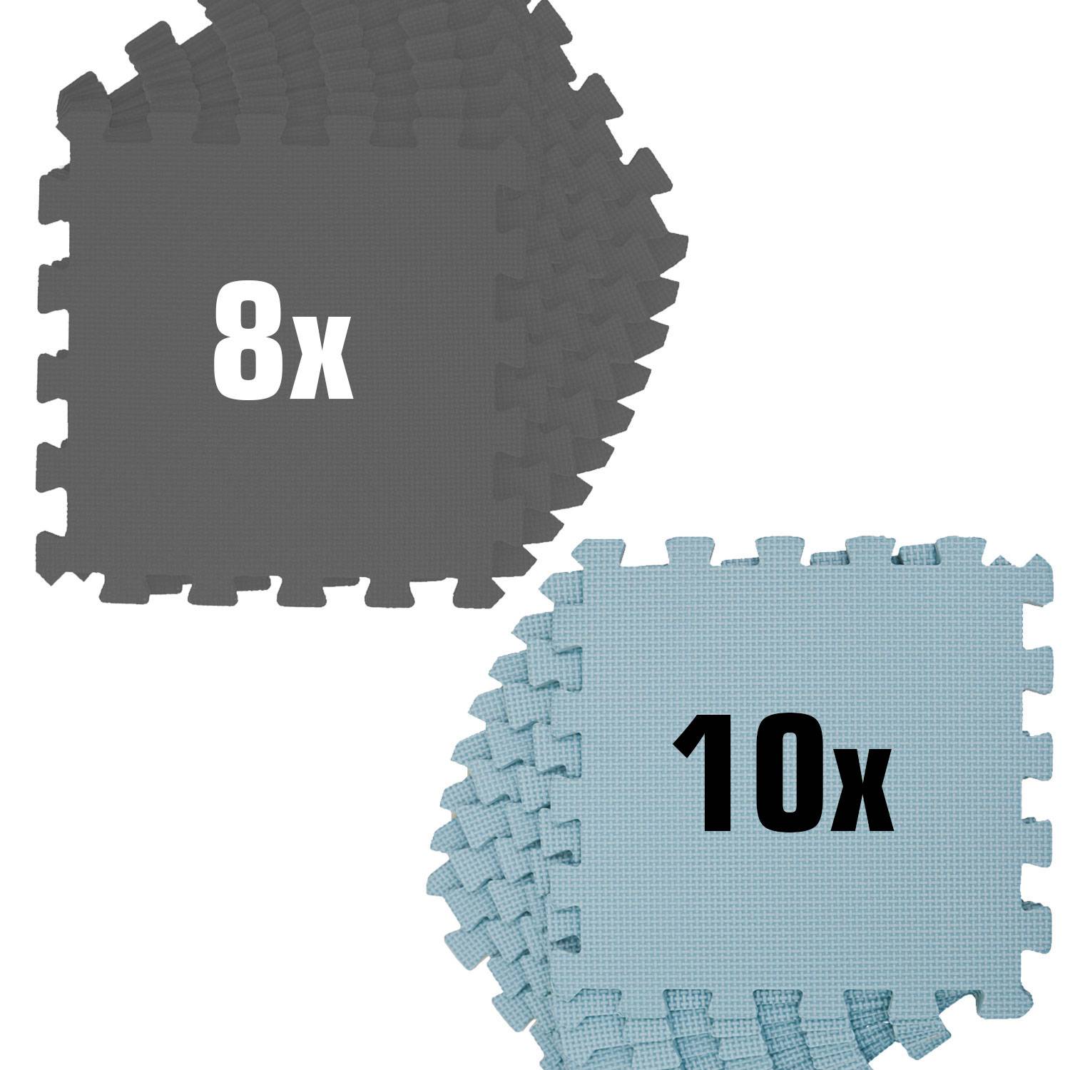 18 Teile Spielmatte Baby Puzzlematte - 30x30 Krabbelmatte Bodenmatte Kinderzimmer