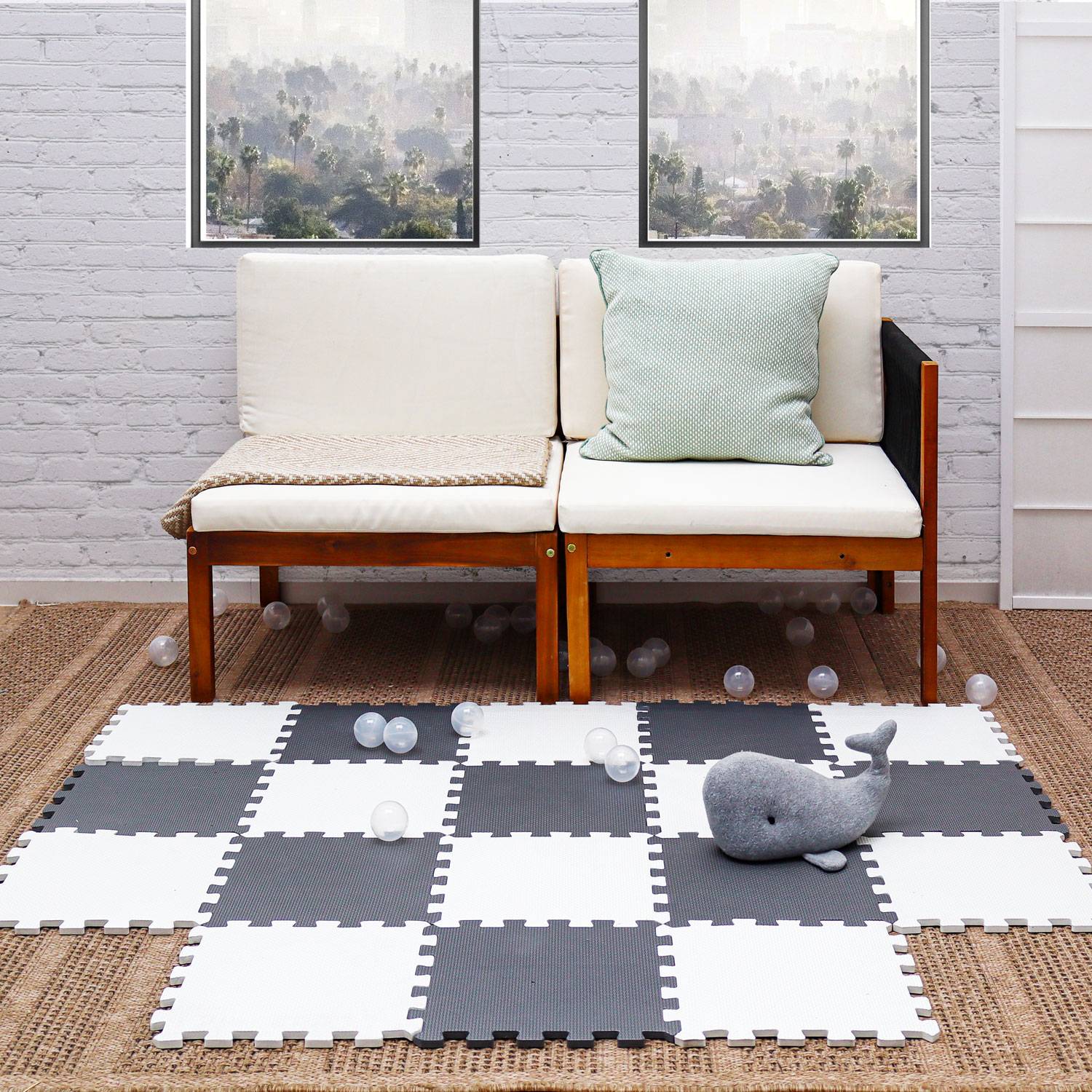 18 Teile Spielmatte Baby Puzzlematte - 30x30 Krabbelmatte Bodenmatte Kinderzimmer