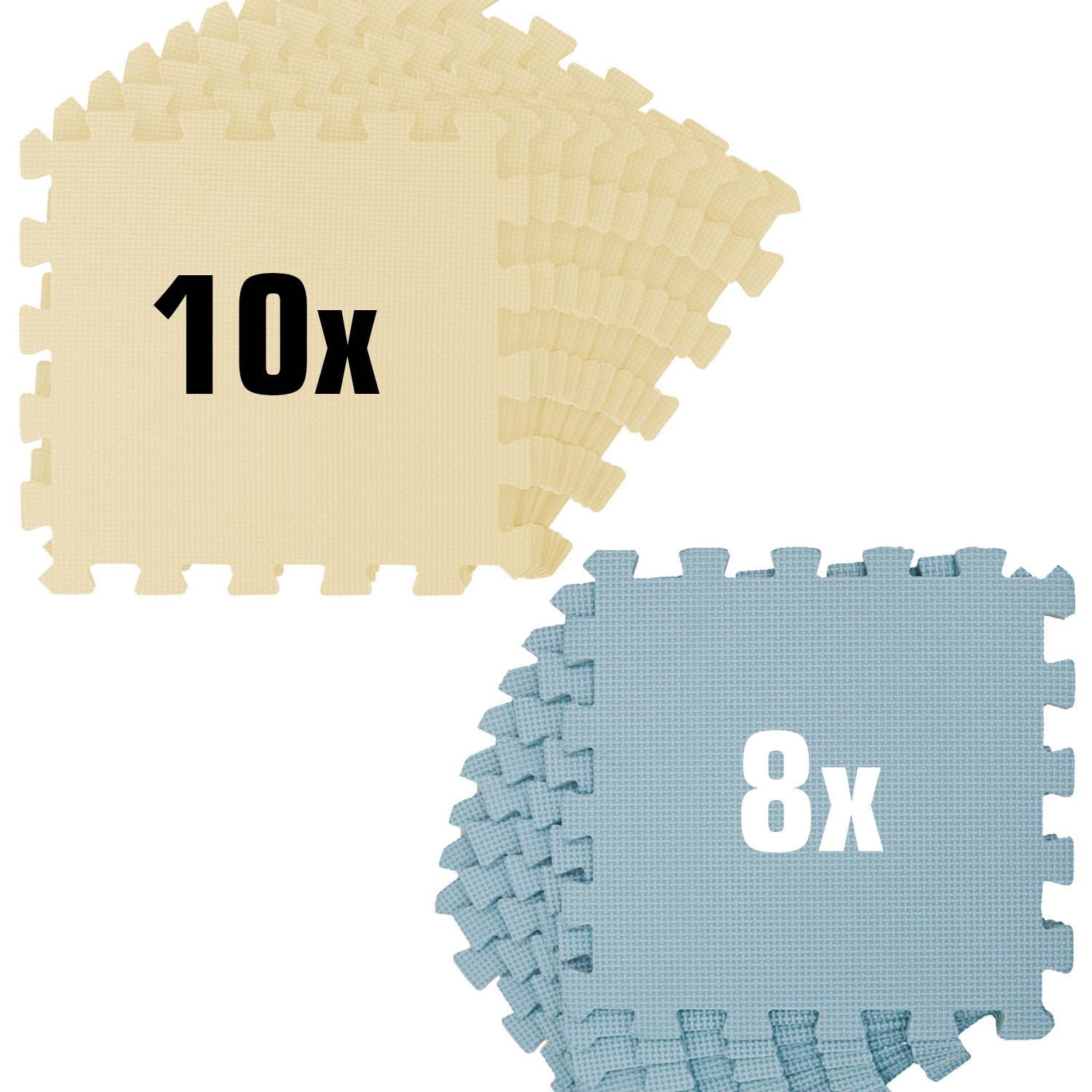 18 Teile Spielmatte Baby Puzzlematte - 30x30 Krabbelmatte Bodenmatte Kinderzimmer