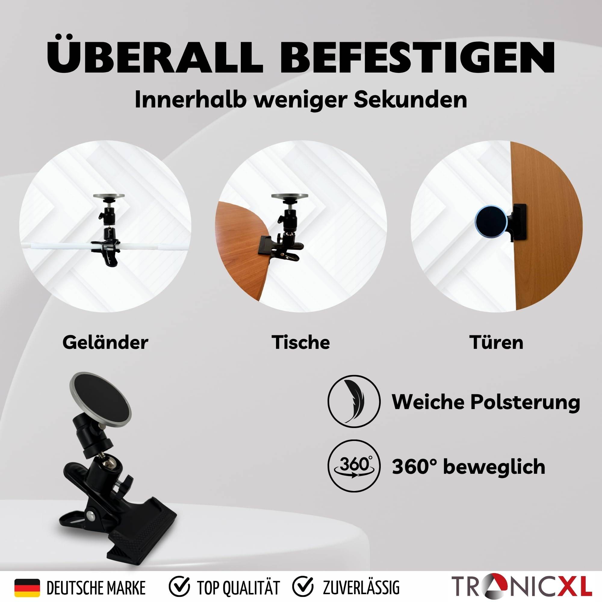 Klemmstativ Magnetische Handy Halterung für Apple Magsafe Klemmhalterung Samsung Google Xiaomi Smartphone Handyhalterung