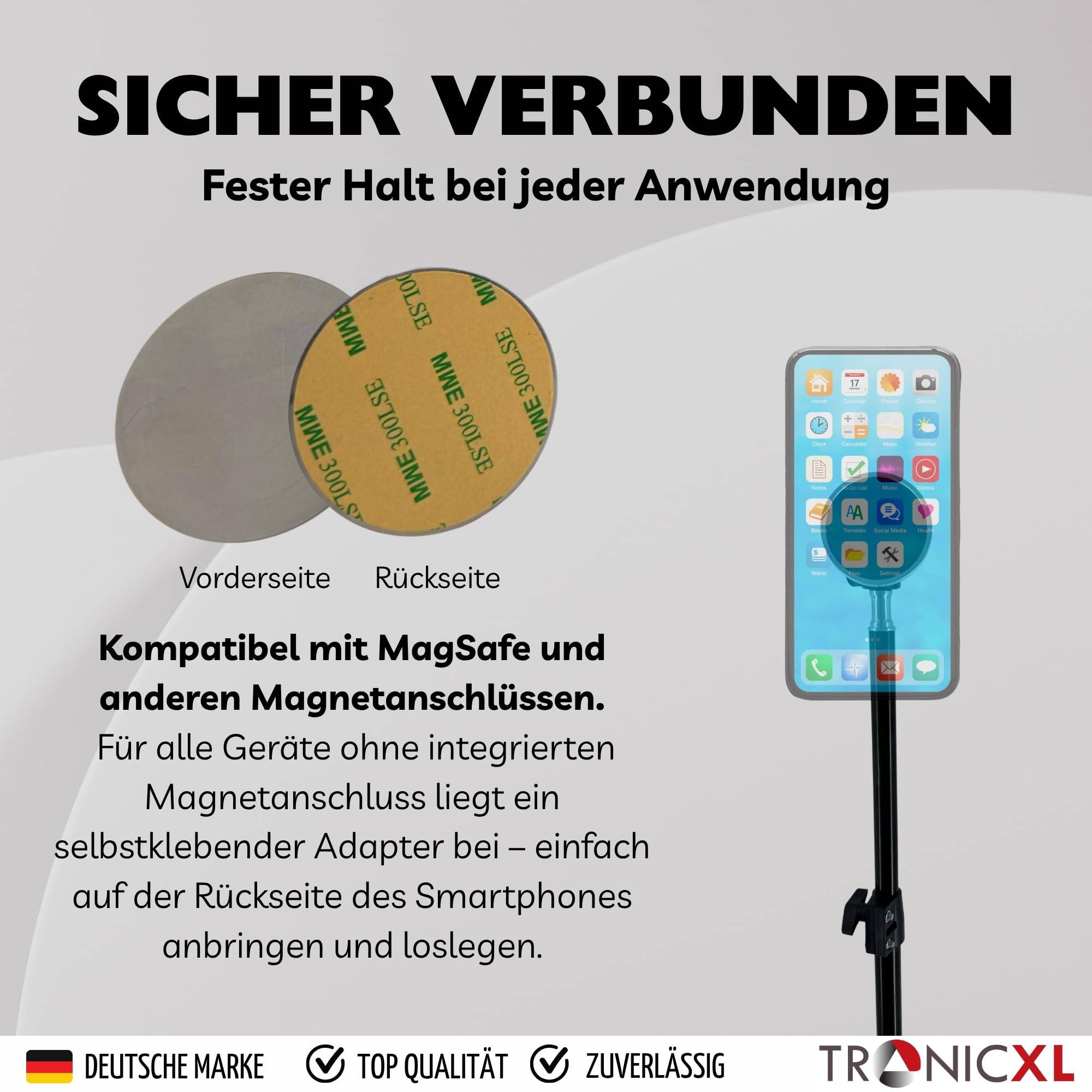 Klemmstativ Klemm Halterung Handy für Apple Magsafe höhenverstellbar Stativ Klemm Tisch Tischhalterung Smartphone