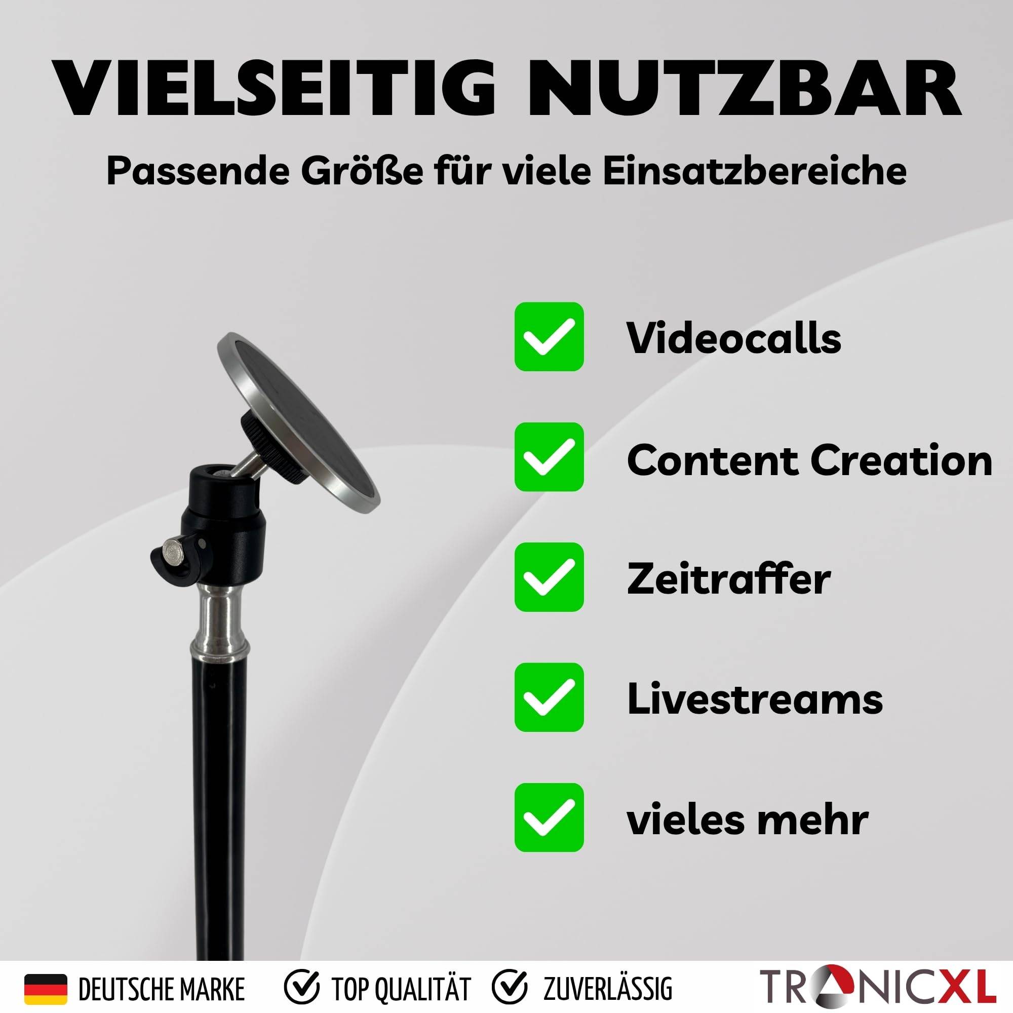 Handy Stativ mit Bluetooth Fernbedienung für Apple Magsafe magnetische Handyhalterung 210cm Bodenständer groß