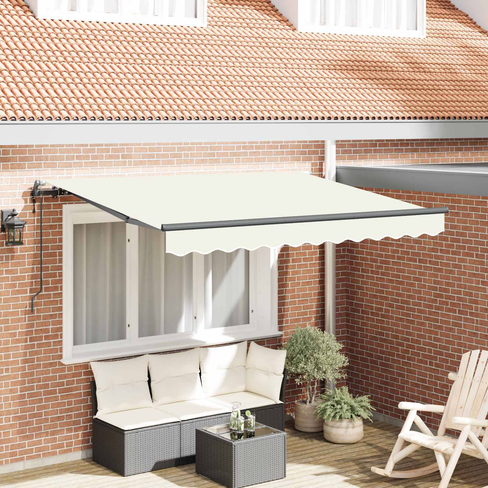 vidaXL Einziehbare Markise Creme 250 x 200 cm Stoff