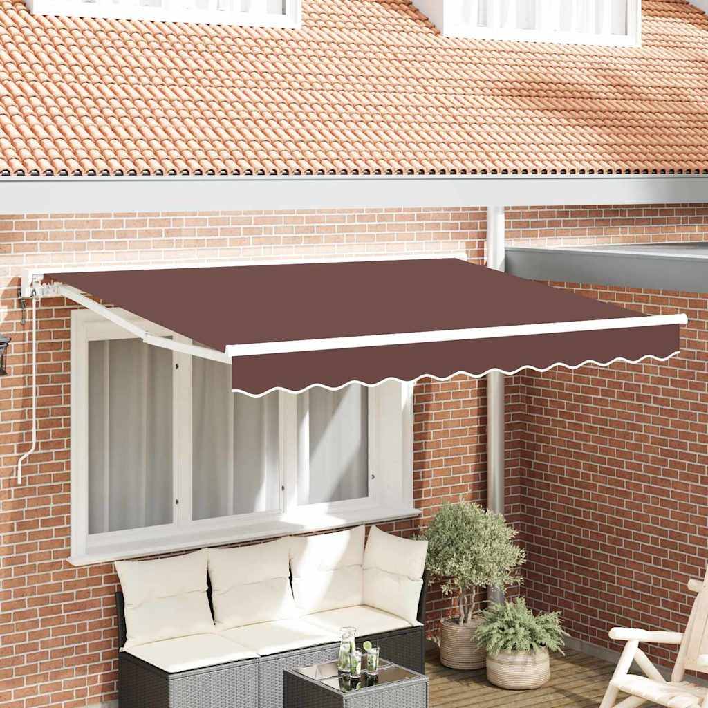 vidaXL Markisenrahmen Braun 350 x 200 cm Polyester mit PU-Beschichtung